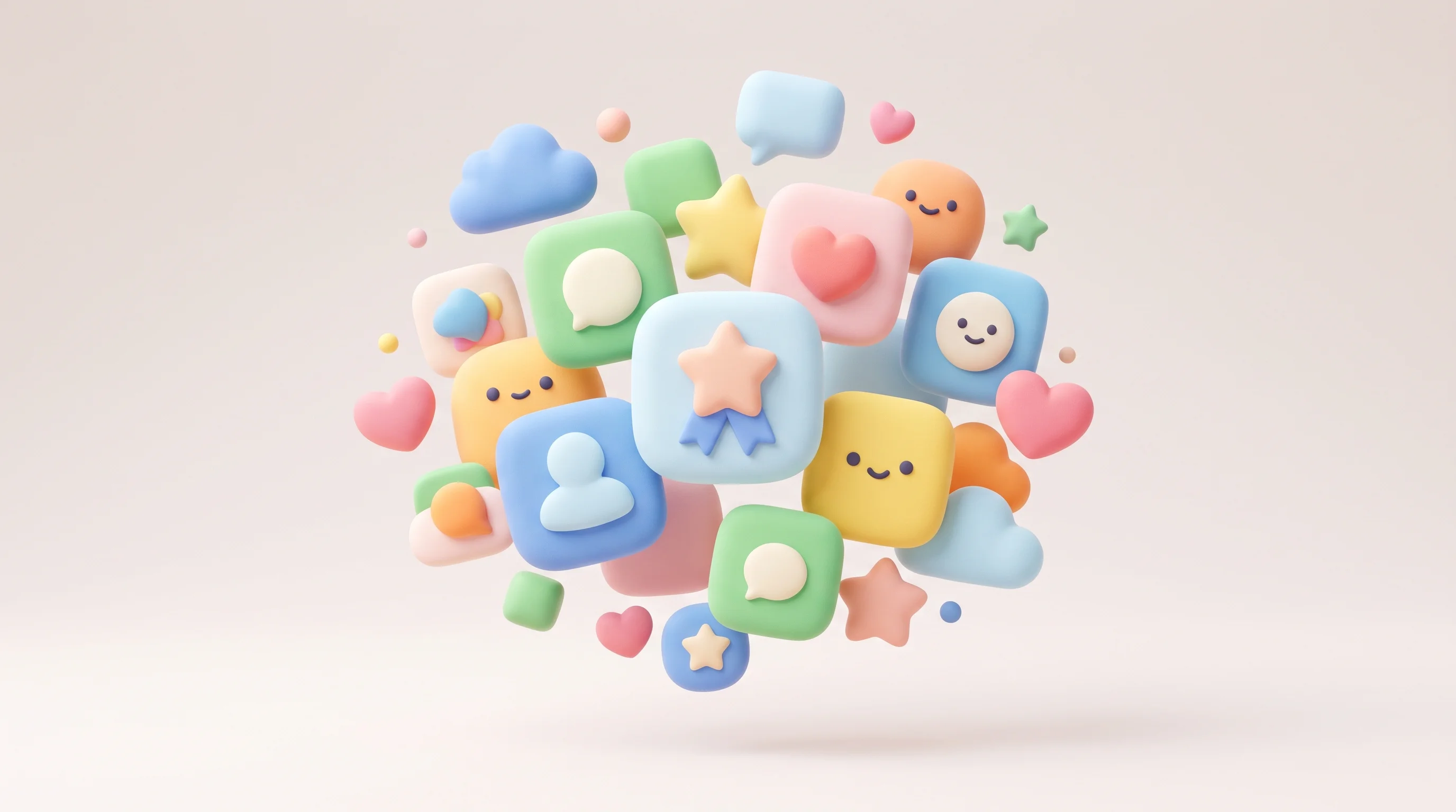 Digital illustration for article section "A Crowded Field of "Safer" Alternatives" in "UP launches creator platform with 13,000-creator waitlist" - A clean, minimalist conceptual illustration representing a crowded field of safe social media altern...