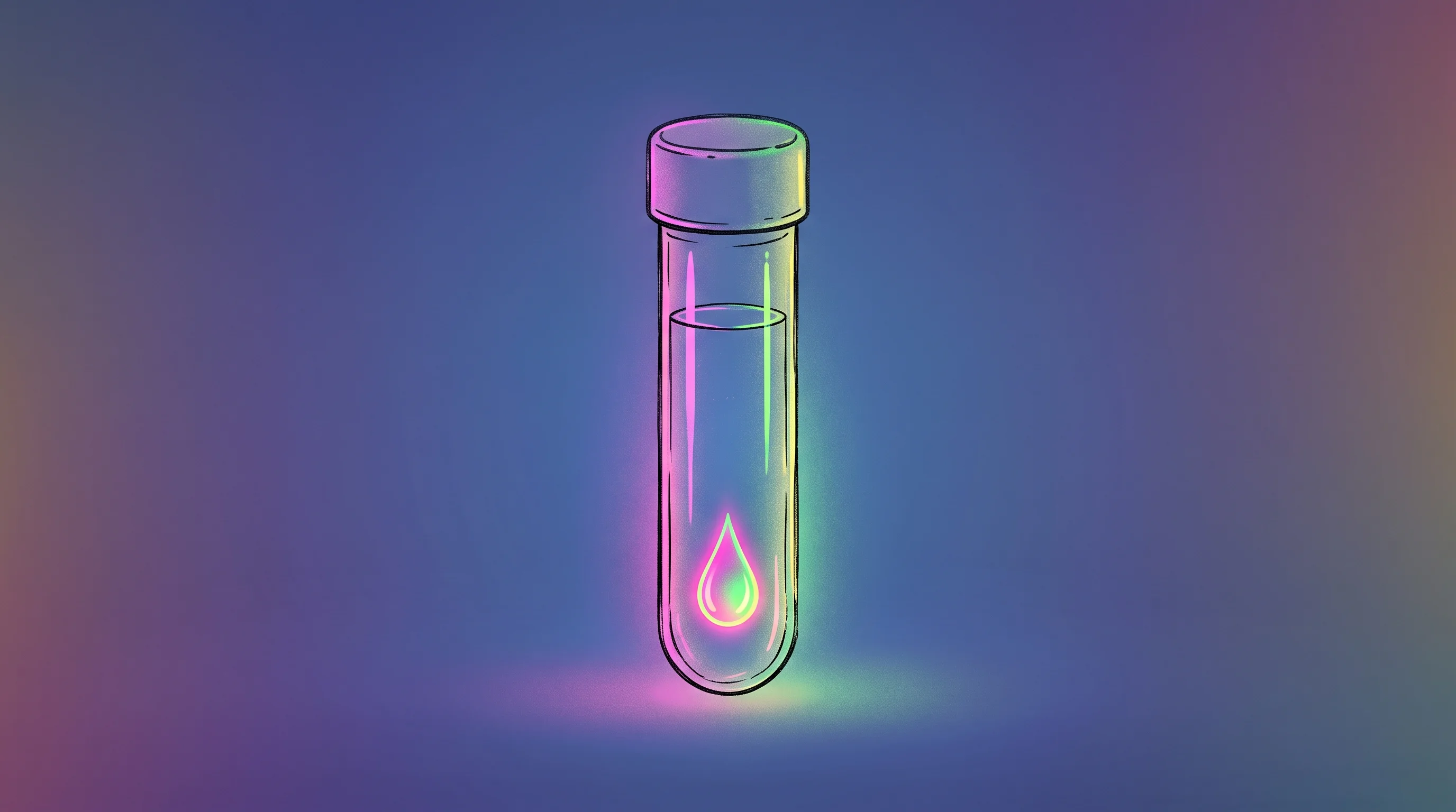Digital illustration for article section "Content Section 2" in "Lucis raises $20M Series A to expand preventive health testing" - A conceptual and minimal illustration of a sleek, modern medical test tube containing a solitary, gl...