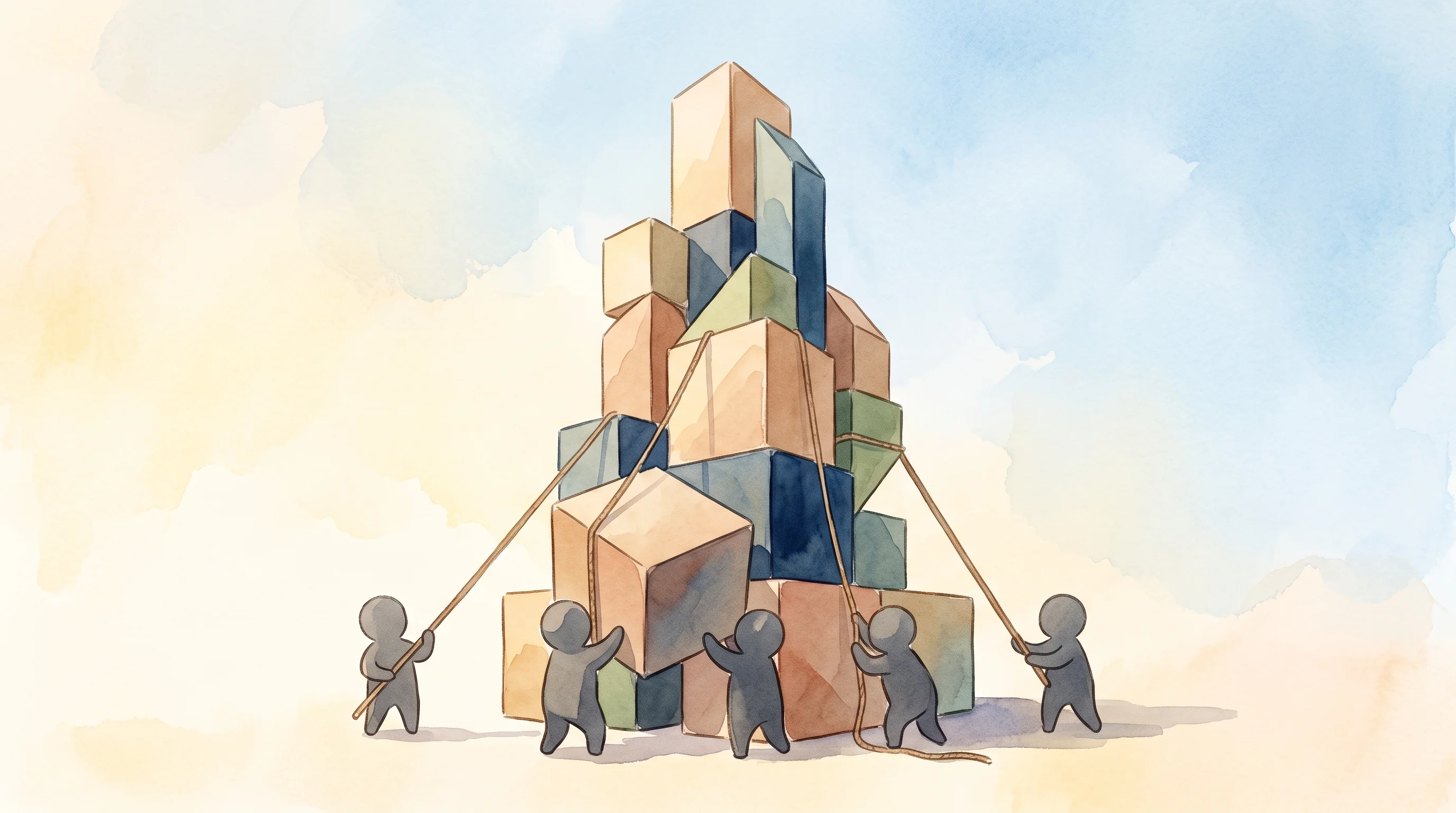 Digital illustration for article section "A Small Team With Big Ambitions" in "AraBat secures €280K to scale bio-based battery recycling" - A minimalist, conceptual illustration representing a lean but highly ambitious operation, featuring ...