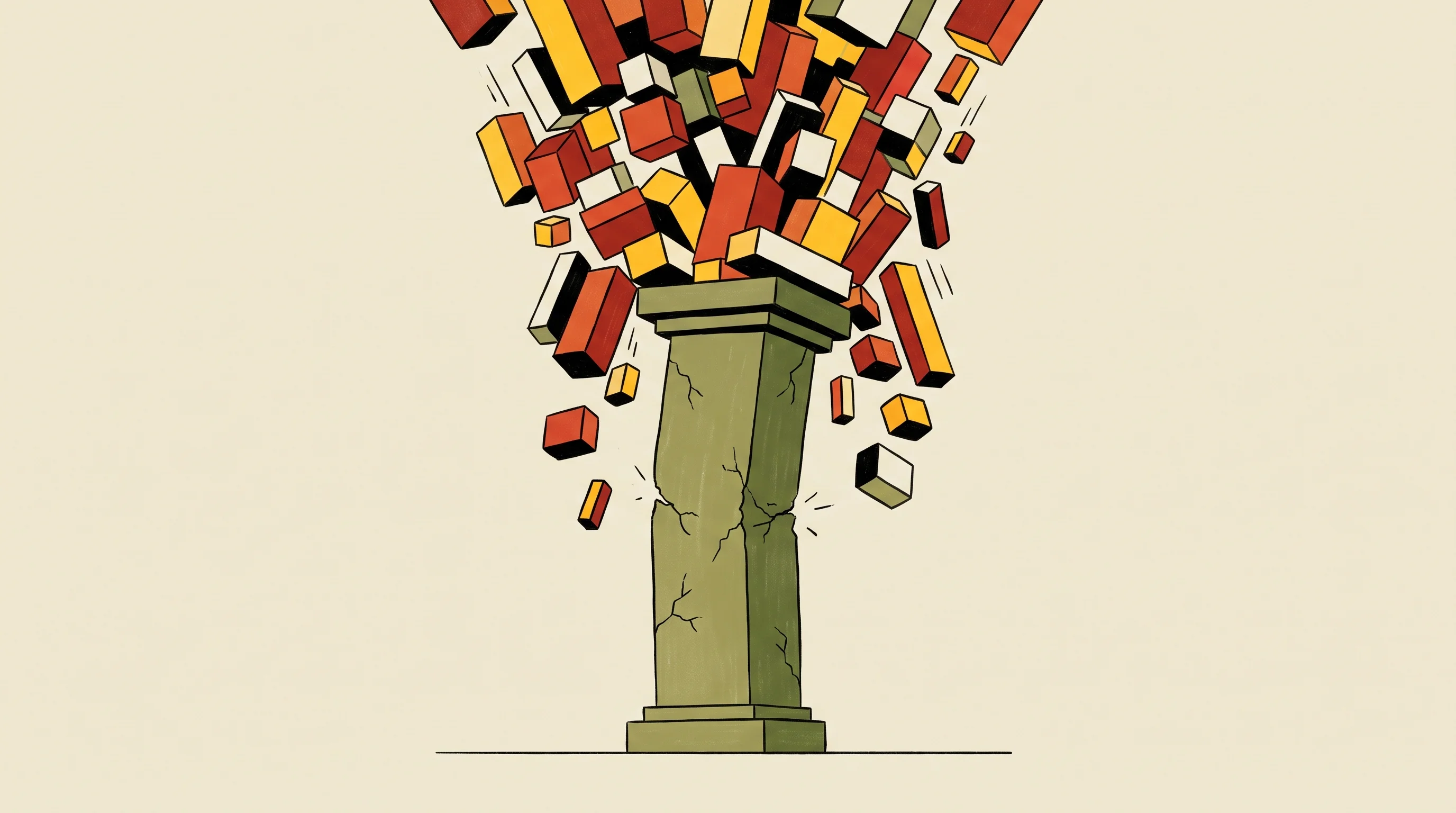 Digital illustration for article section "Content Section 4" in "GitCafe launches GitHub alternative for AI agent teams" - A minimalist illustration depicting the overwhelming velocity and volume of rapid systemic changes, ...