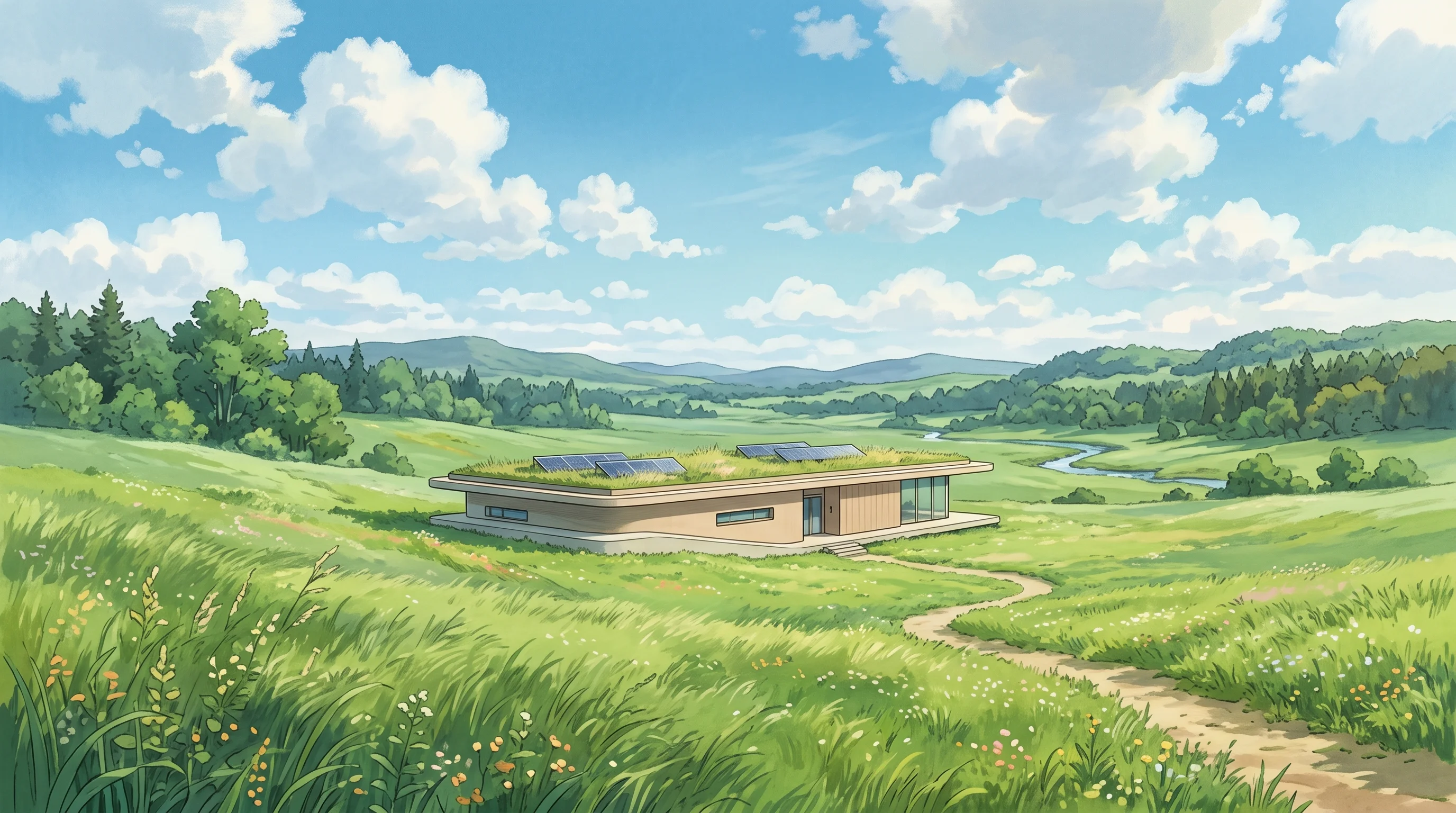 Digital illustration for article section "Content Section 4" in "Velaura AI raises $110M to slash AI accelerator power use" - A serene, conceptual representation of ultra-low-power computing and efficient data centers, featuri...