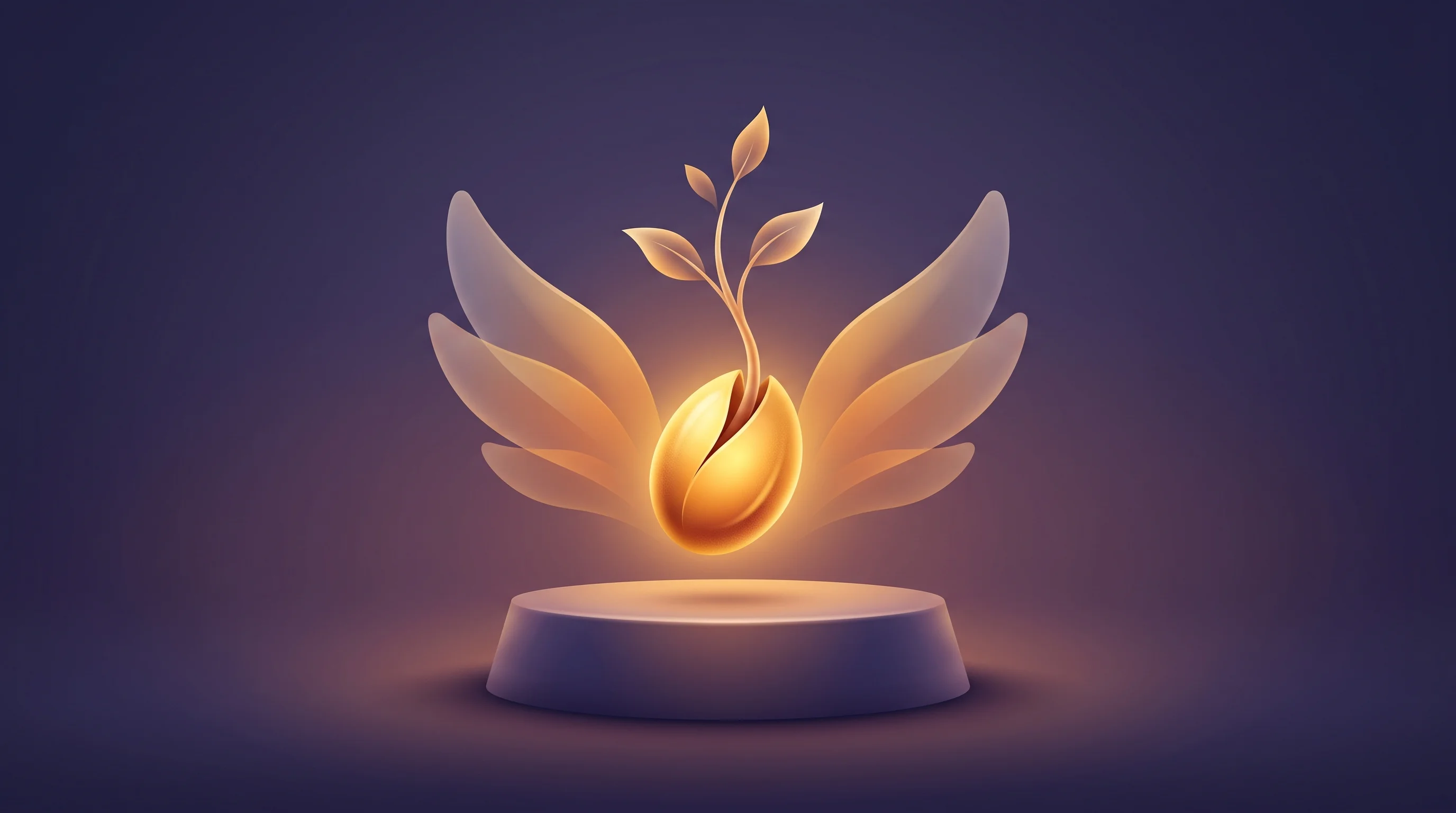 Digital illustration for article section "Angels and advisors" in "Peeko builds babycare quick commerce with try-and-buy model" - A clean, minimal, and conceptual digital illustration featuring a single, stylized glowing golden se...