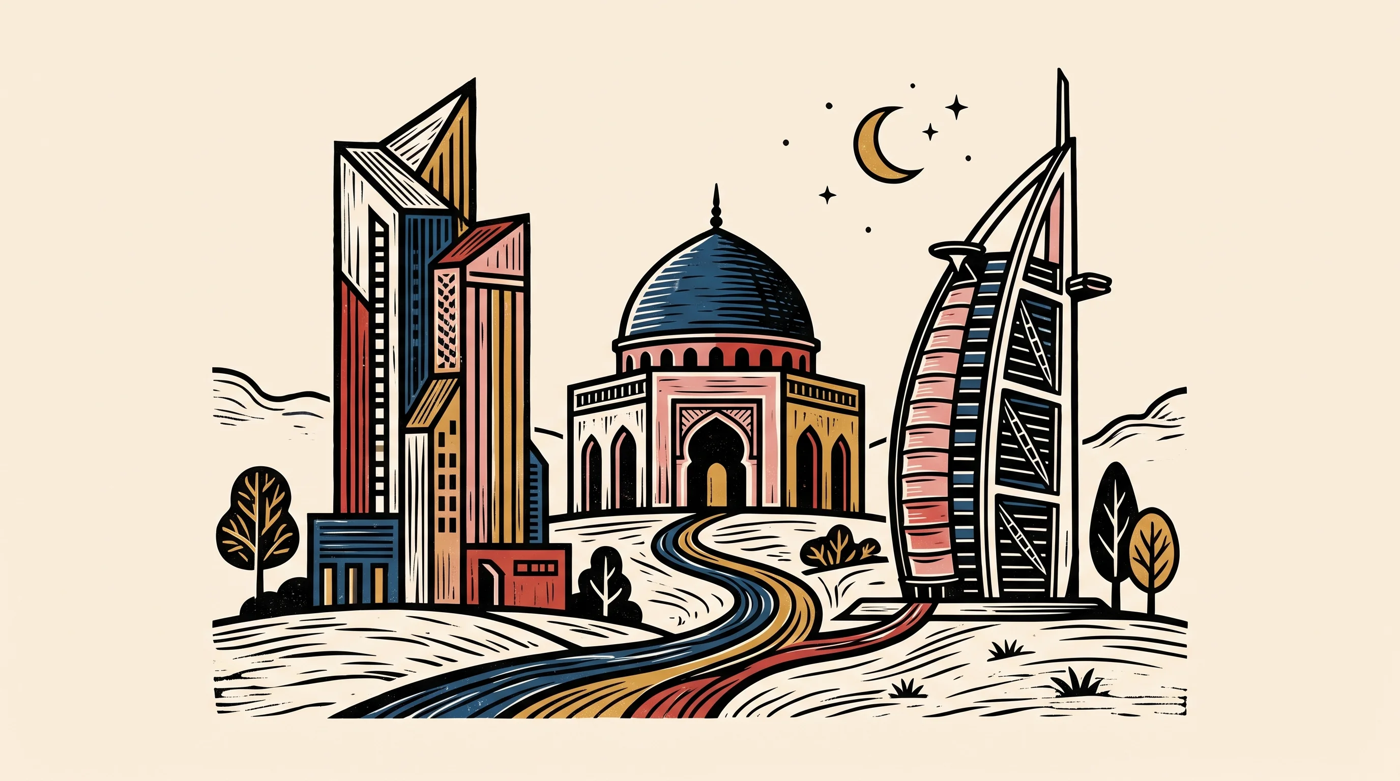 Digital illustration for article section "Content Section 3" in "HeyBreez raises $2.5M to automate phone workflows with AI" - A minimalist and conceptual composition featuring three distinct, abstract architectural structures ...