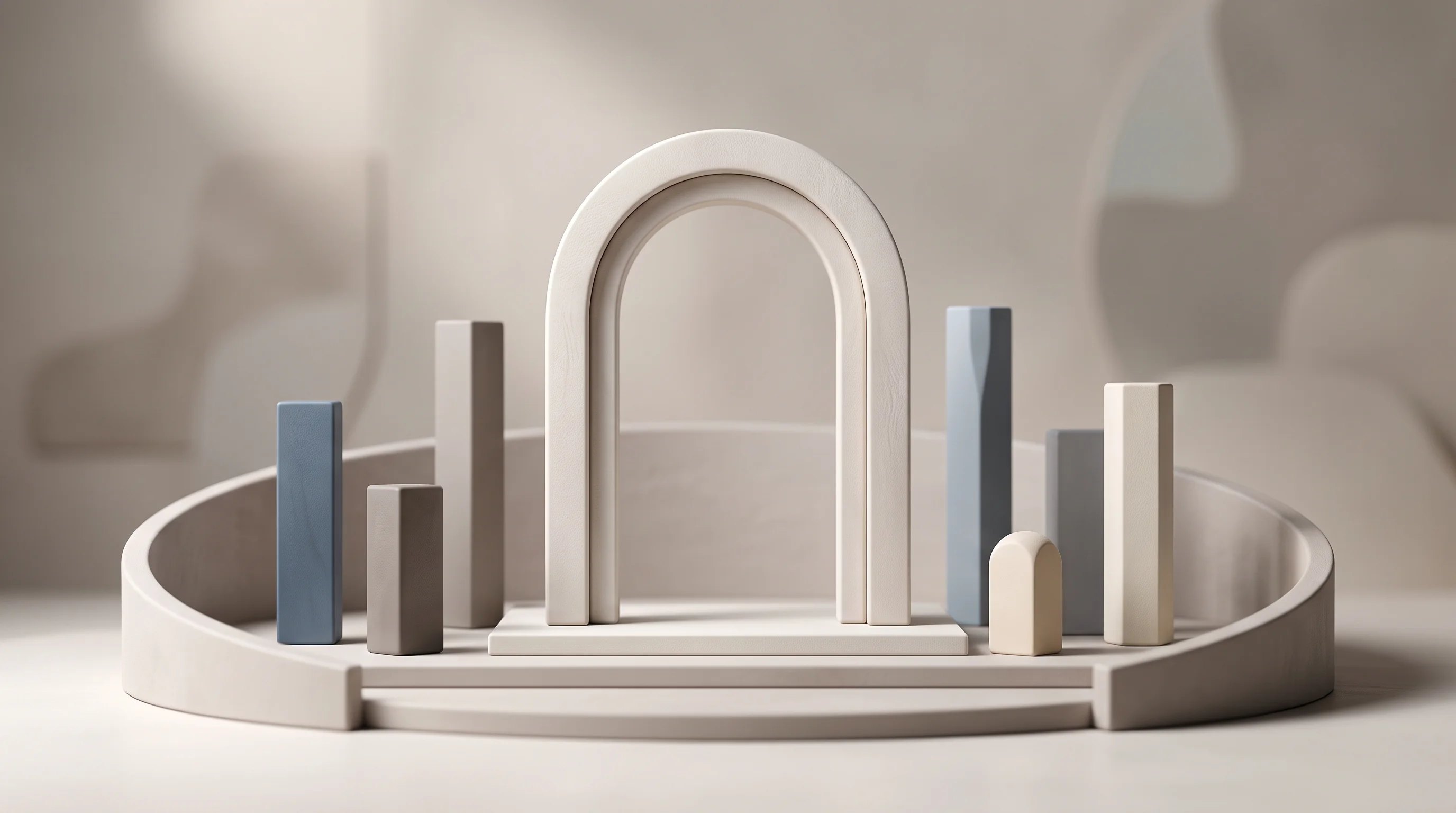 Digital illustration for article section "The Architecture Debate" in "Traceforce launches on-device security for AI agents" - A conceptual, minimalist 3D miniature diorama representing an architectural structural debate, featu...
