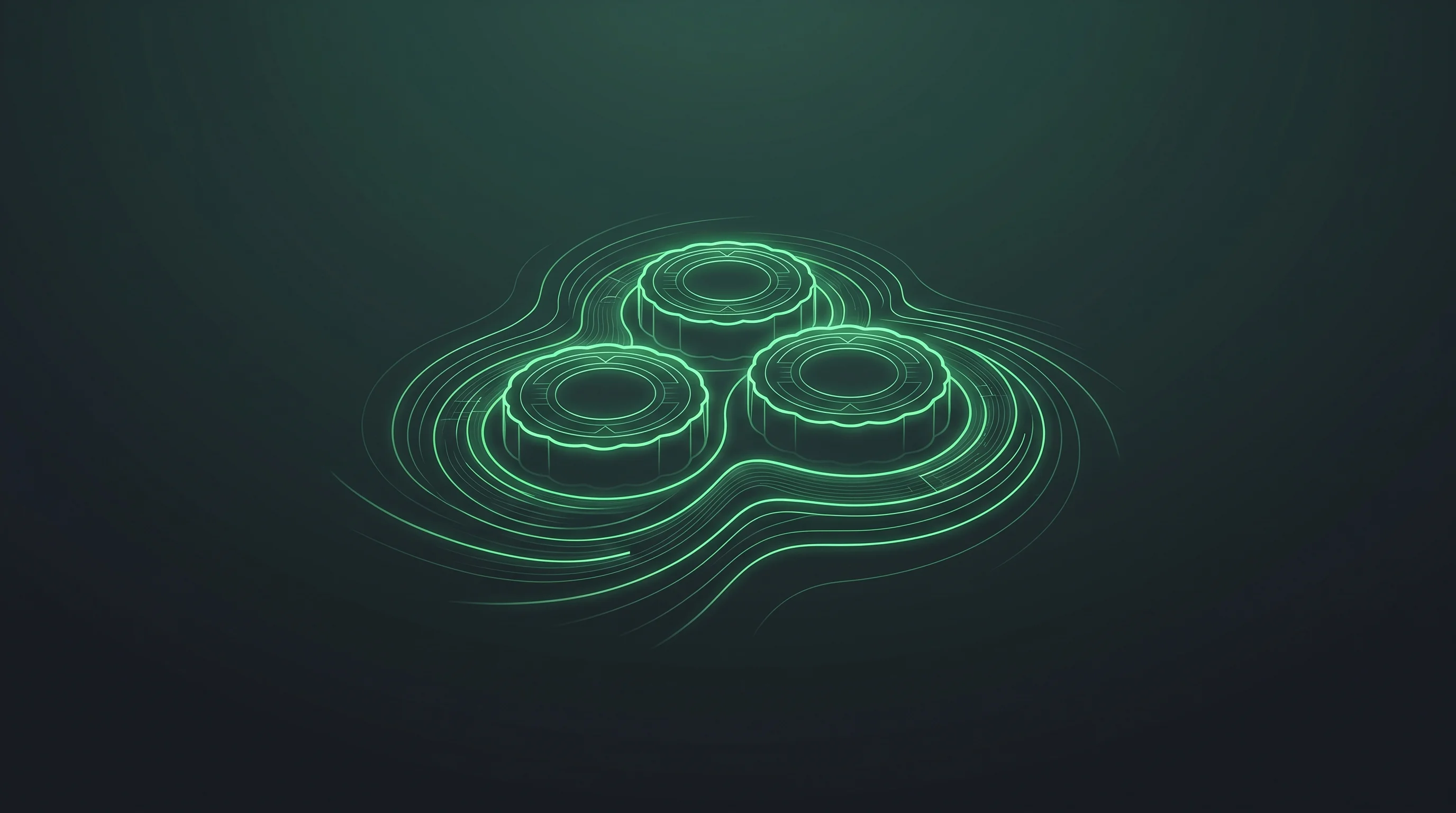 Digital illustration for article section "Content Section 3" in "TrustAI cuts AI inference costs 20% with cache technology" - A minimalist and conceptual digital artwork representing amplified throughput and distributed cache ...