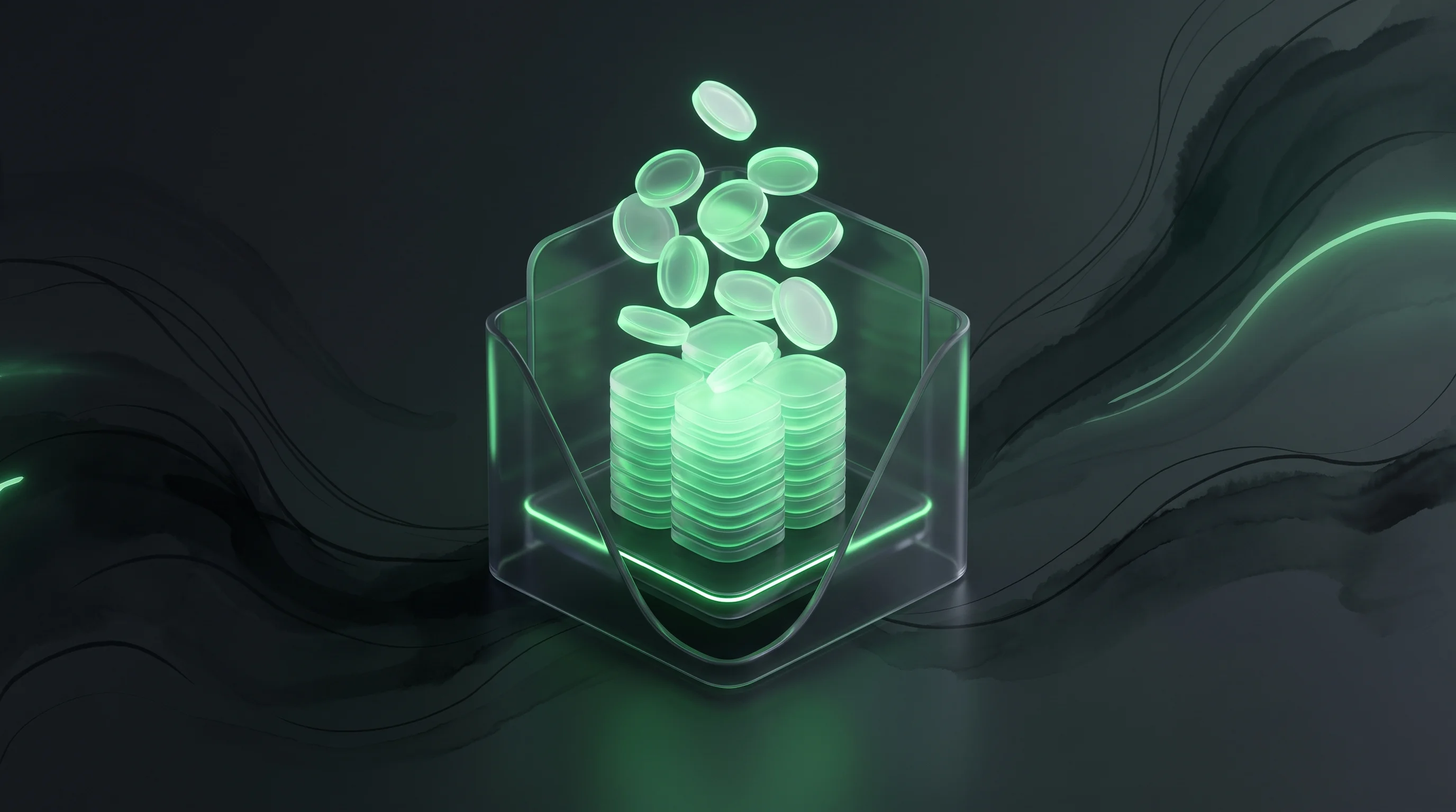 Digital illustration for article section "Content Section 6" in "TrustAI cuts AI inference costs 20% with cache technology" - A minimalist and conceptual representation of economic efficiency and streamlined data caching, feat...