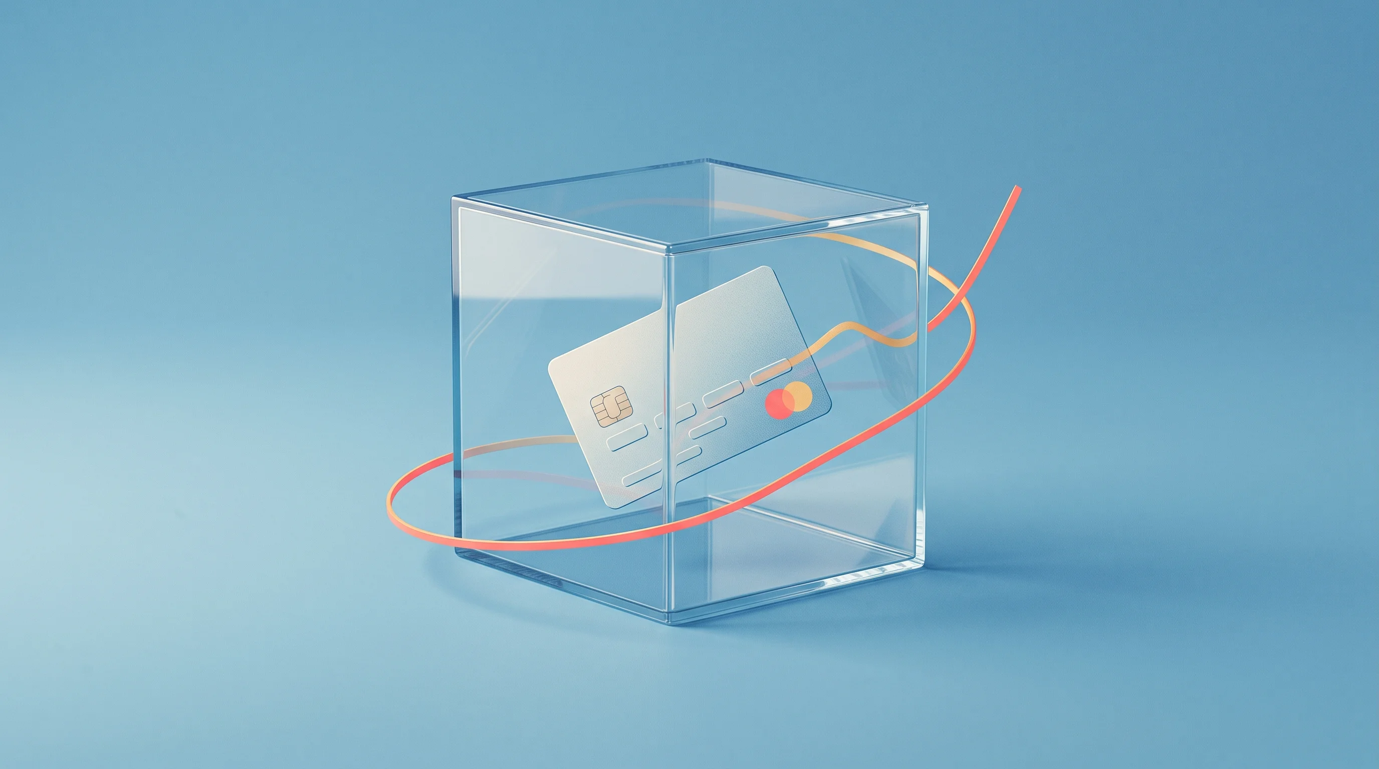 Digital illustration for article section "Regulation Tightens While Fraud Climbs" in "Lyon builds private AI models for bank transaction data" - A surreal, minimalist conceptual illustration representing financial regulation and climbing credit ...