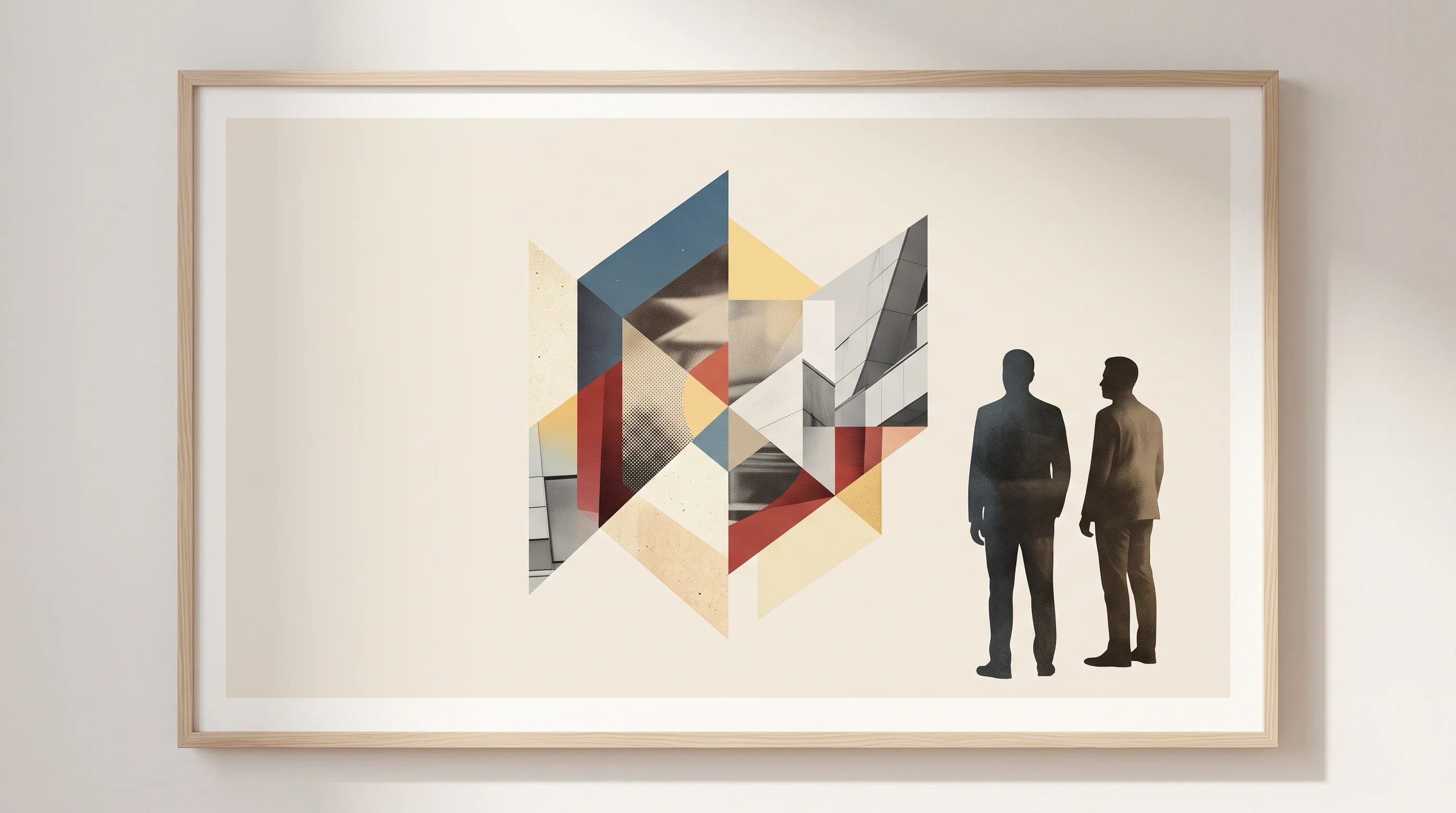 Digital illustration for article section "The Team Behind the Tech" in "Élisa Interactive raises $900K for AI 3D world creation tools" - A conceptual and minimalist artwork representing a visionary tech leadership team and digital transf...