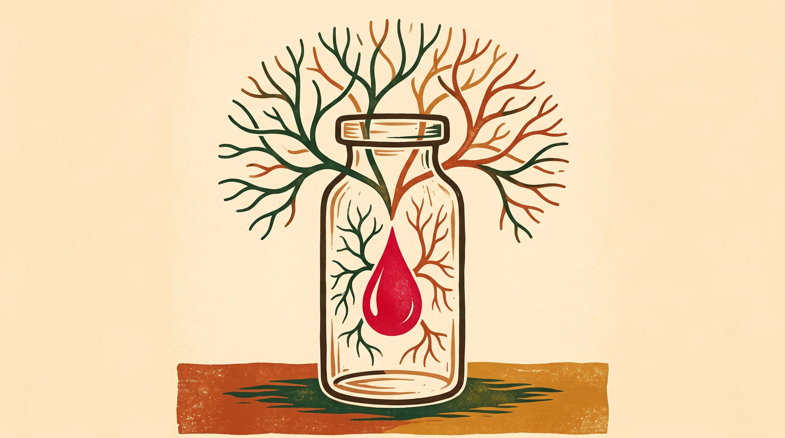 Digital illustration for article section "Content Section 3" in "Taudia raises $4M to scale blood tests for Alzheimer's" - A clean, minimalist conceptual composition featuring a single, stylized glass medical vial holding a...