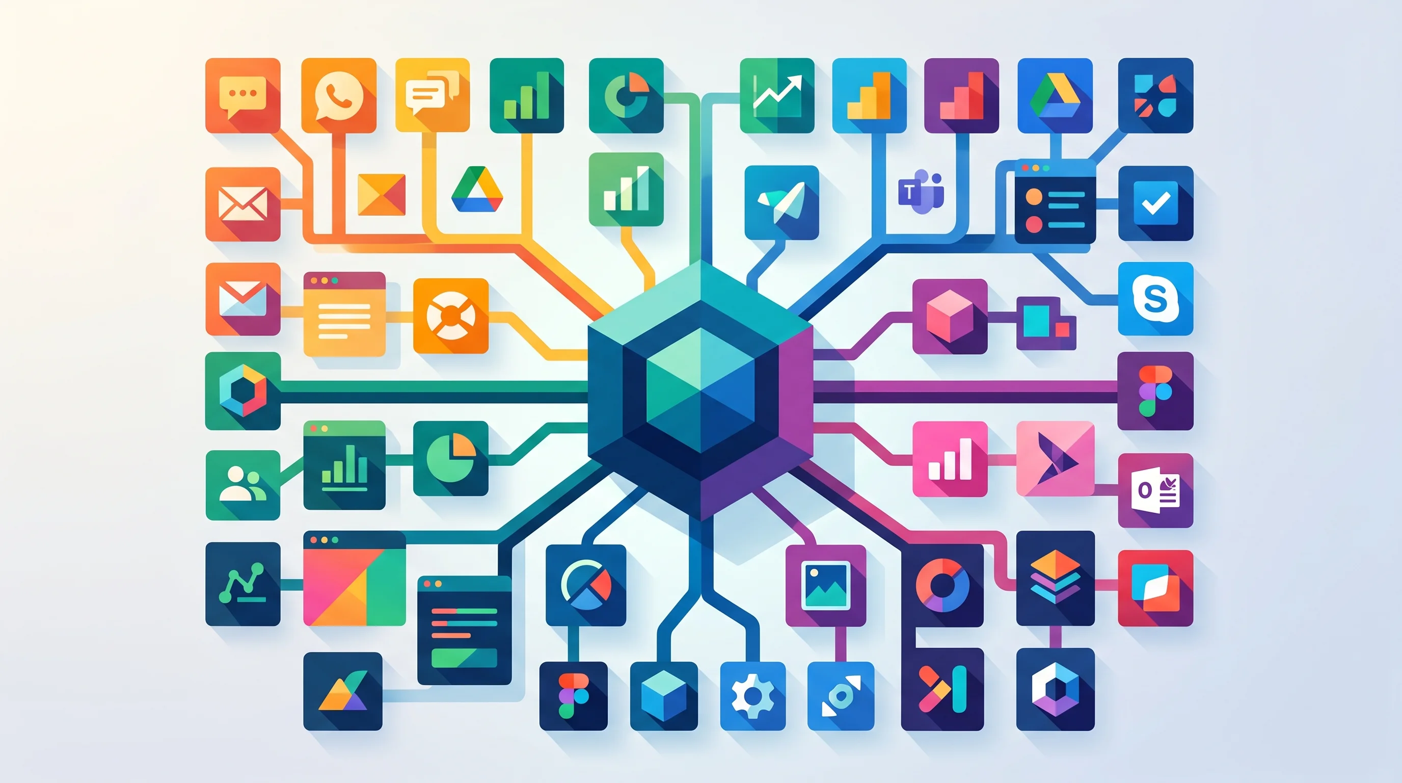 Digital illustration for article section "Content Section 2" in "Archal launches API sandboxes to test AI coding agents" - A conceptual, modern illustration of a central digital hub seamlessly connecting to a sprawling, org...