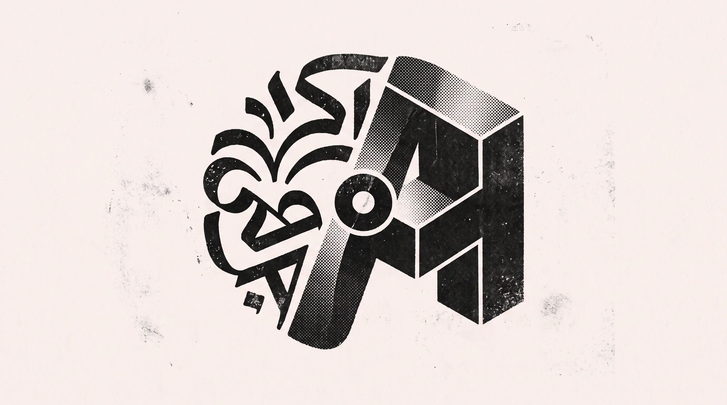 Digital illustration for article section "A pivot from translation services" in "Arabic.AI launches Atelier workspace for Arabic AI agents" - A clean, minimal conceptual image representing a corporate pivot from traditional language translati...