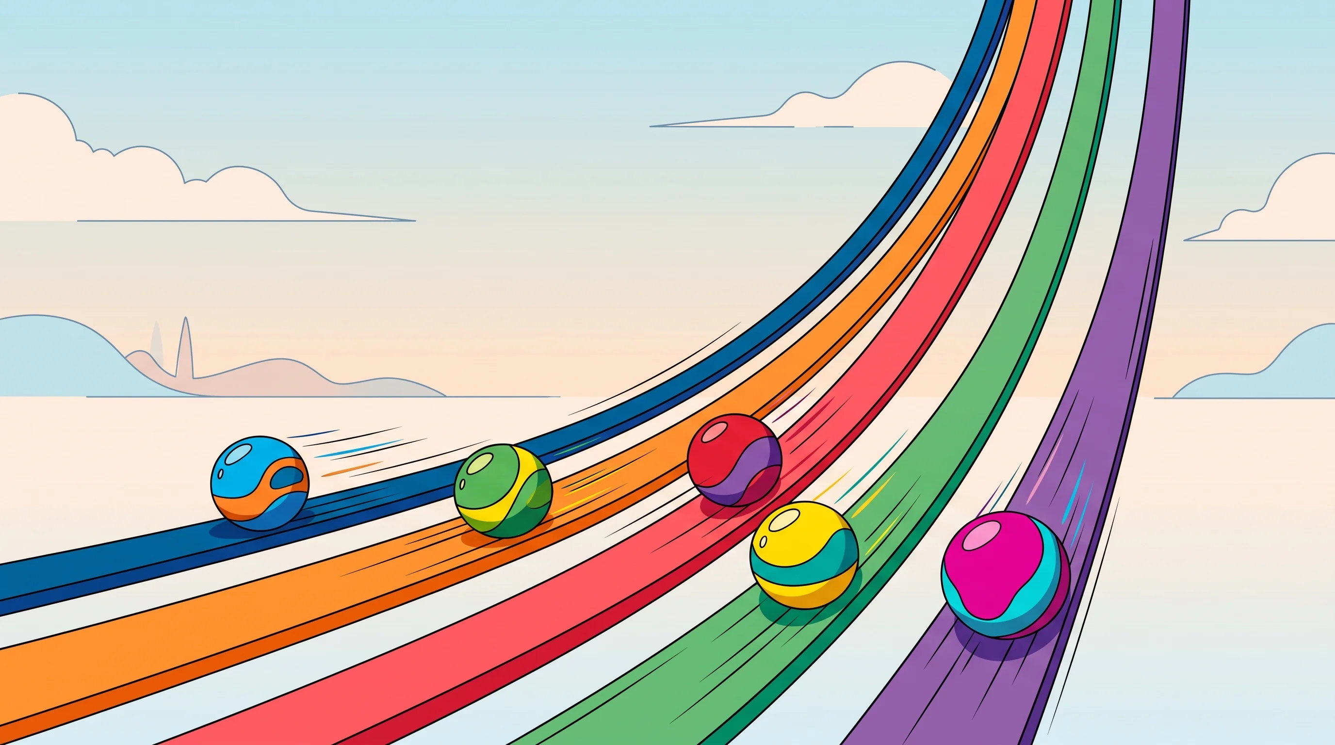 Digital illustration for article section "Content Section 3" in "CarbonStrong raises $1.3M to decarbonize concrete" - A conceptual illustration of a competitive race representing a dynamic market landscape, featuring s...