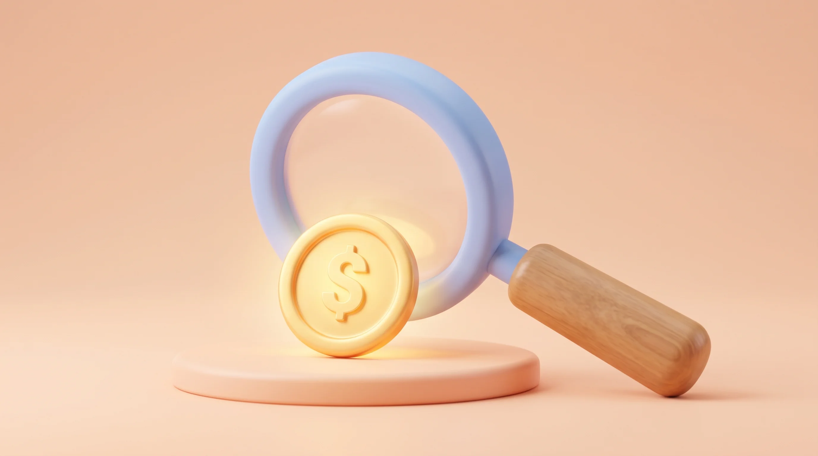 Digital illustration for article section "Content Section 2" in "Keenable raises $26M to build search for AI agents" - A charming, conceptual 3D illustration representing a search engine and revenue generation, featurin...