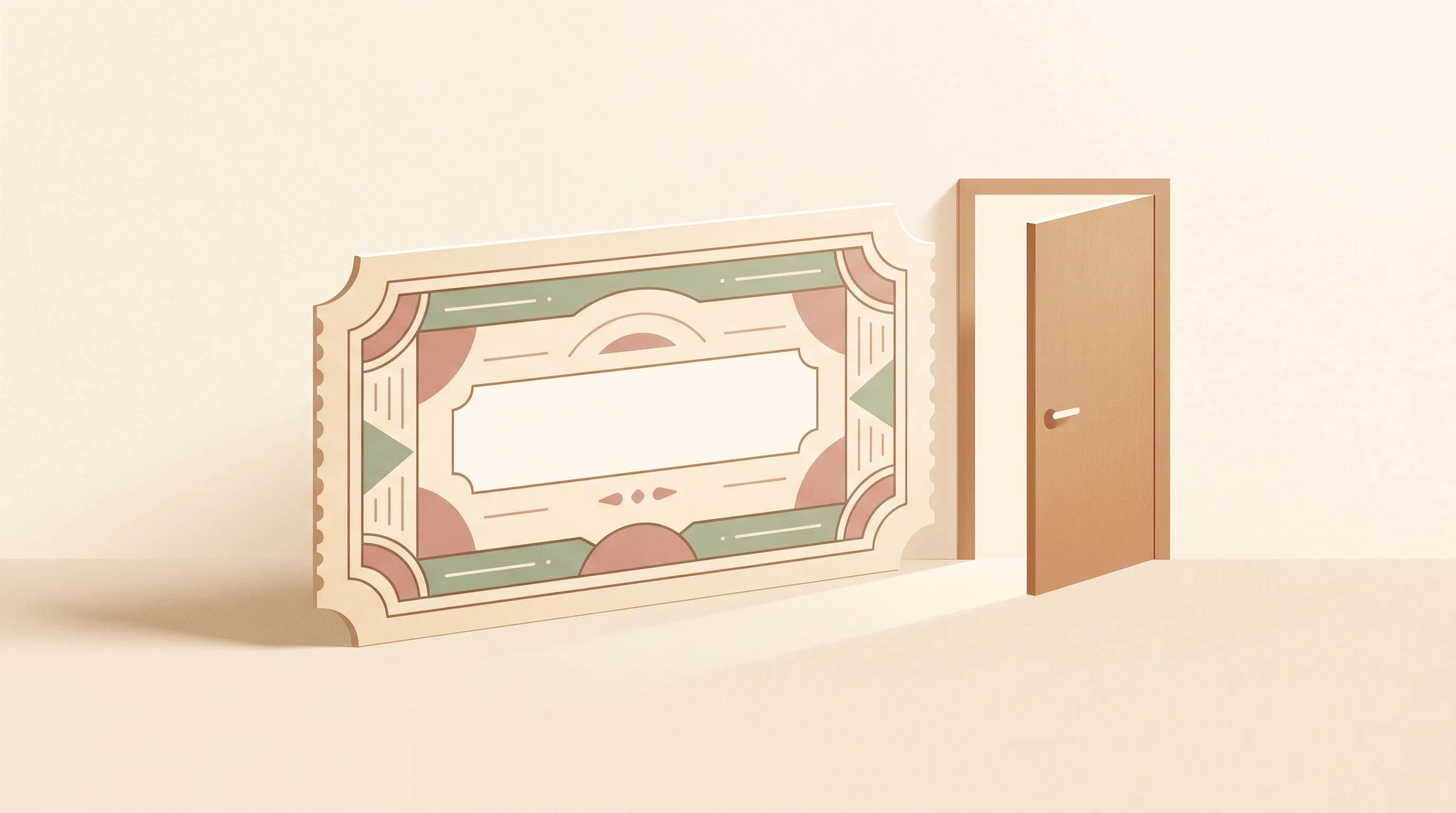 Digital illustration for article section "Getting In" in "Egoist Machines launches AI Passport to carry context across AIs" - A conceptual, minimalist illustration representing the idea of gaining access and claiming a digital...
