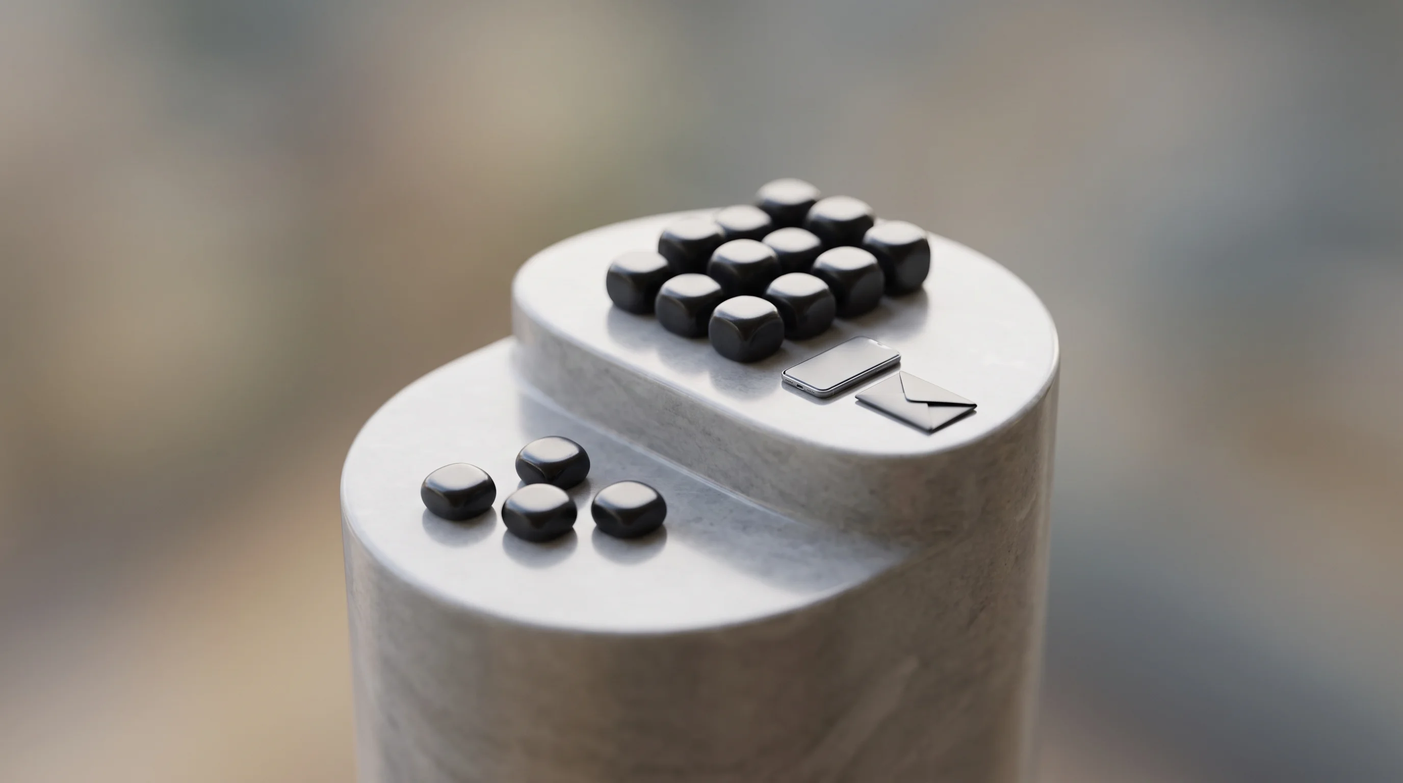 Digital illustration for article section "Pricing starts free, scales to enterprise" in "Inkbox launches identity layer for AI agents" - A macro photography shot using tilt-shift techniques to create a miniature world effect, illustratin...