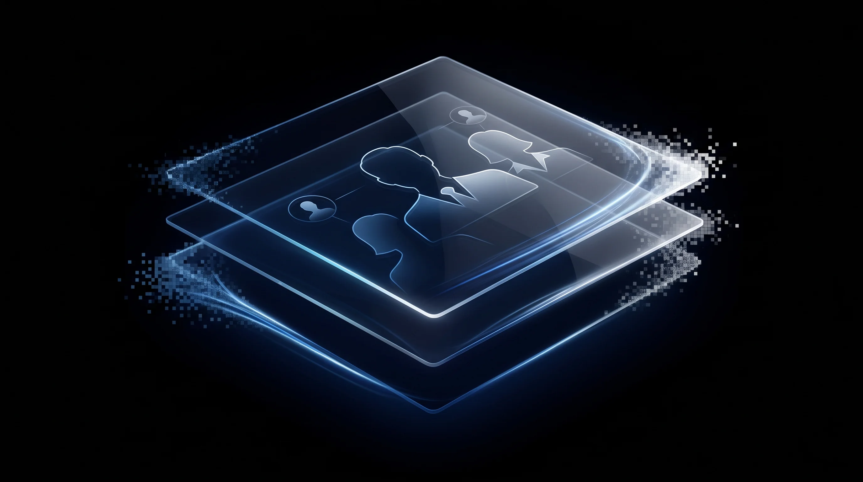 Digital illustration for article section "Content Section 4" in "Pluto launches AI voice agent for professional discovery" - A minimalist and conceptual visualization of a professional data layer used by AI to understand huma...