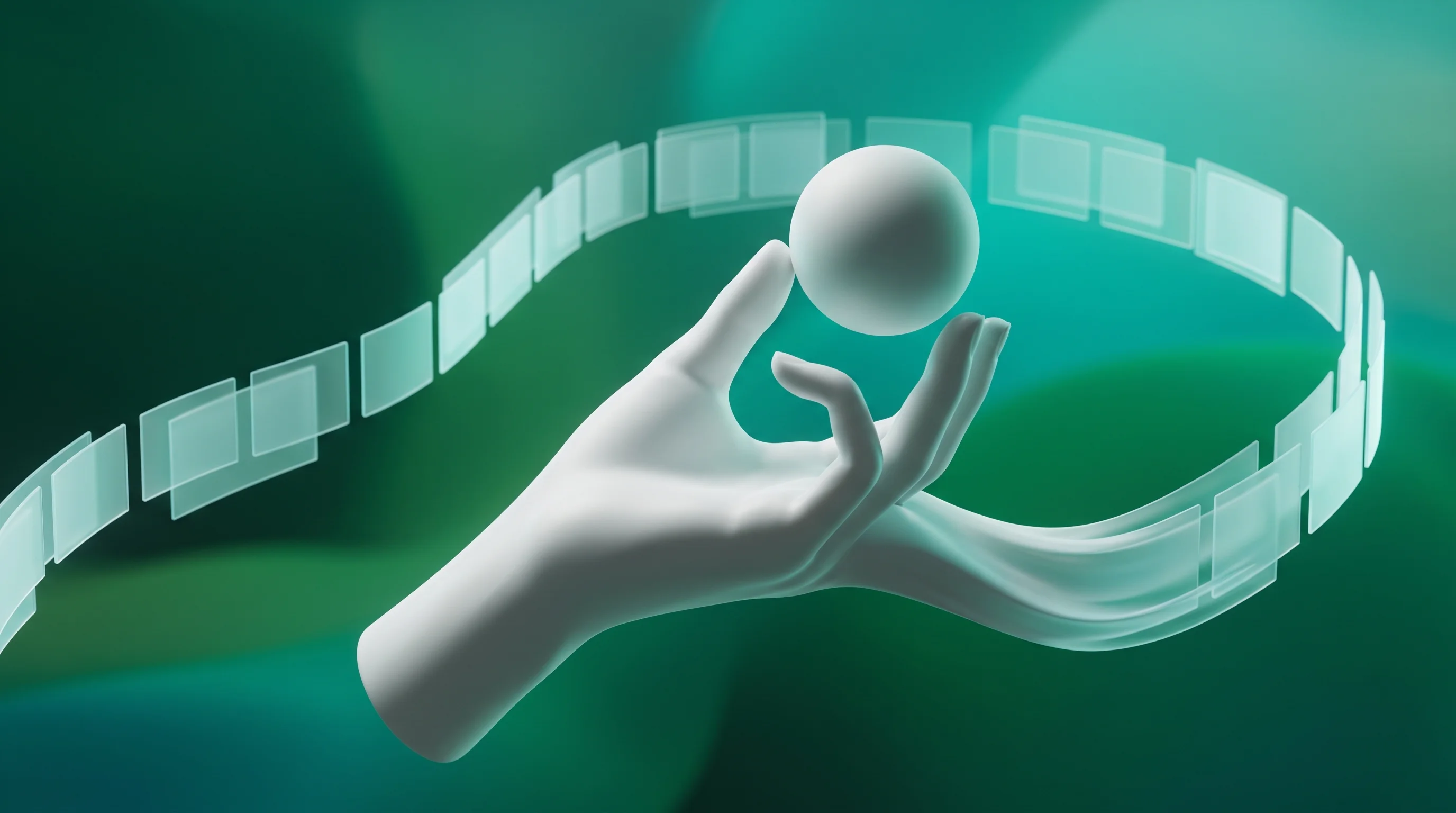 Digital illustration for article section "Three Forces Driving the Data Race" in "Praxis Robotics captures human video to train physical AI" - A conceptual, surrealist digital artwork representing the forces driving the AI data race and the sc...