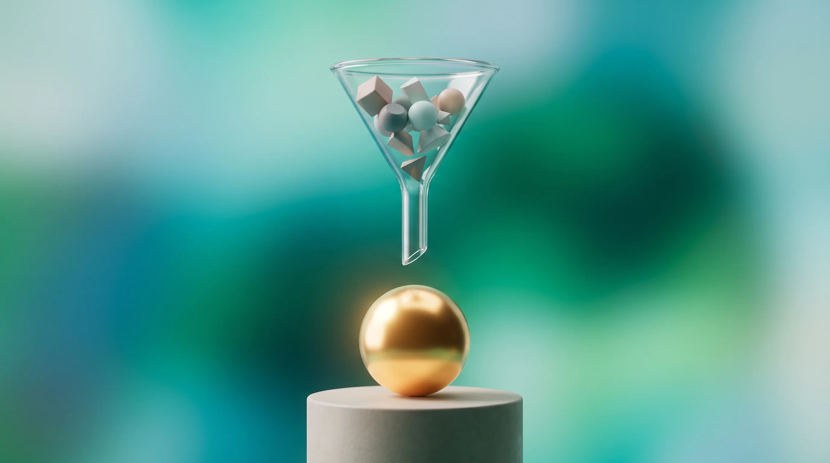 Digital illustration for article section "Quality, Not Volume, Will Determine Winners" in "Praxis Robotics captures human video to train physical AI" - A surreal, conceptual representation of refining complex robotic data into high-quality, compliant o...