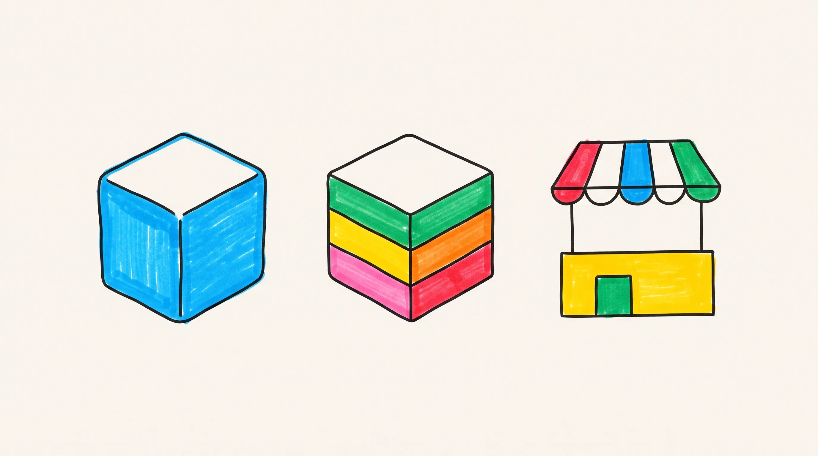 Digital illustration for article section "Content Section 3" in "Context.dev launches API to give AI agents real-time web data" - A conceptual illustration representing market competition and different service models, featuring th...