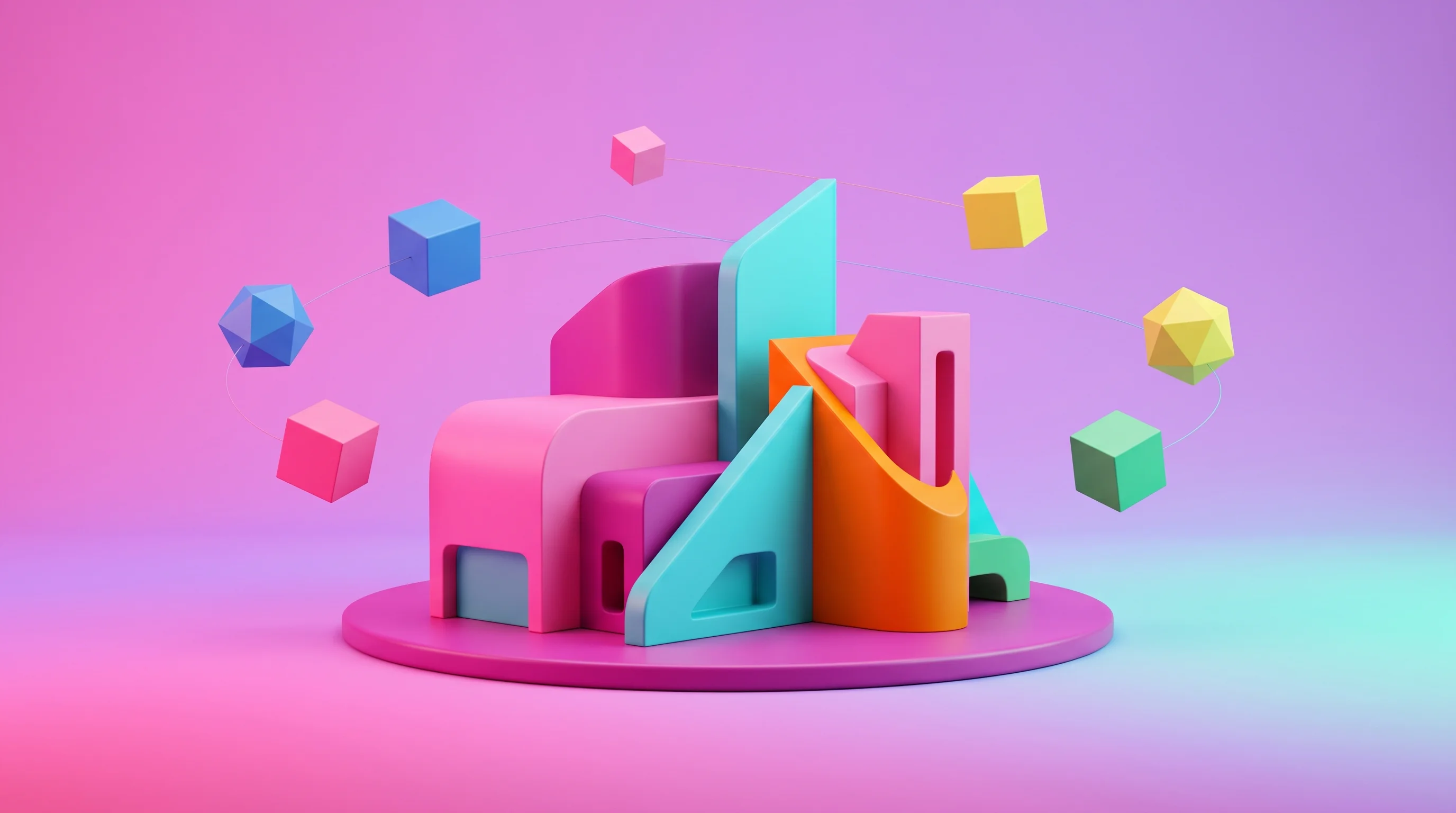 Digital illustration for article section "Content Section 2" in "Atorie raises $9.5M to sell luxury fashion direct from factories" - A clean, minimalist conceptual image of a sleek, abstract architectural model of a modern manufactur...