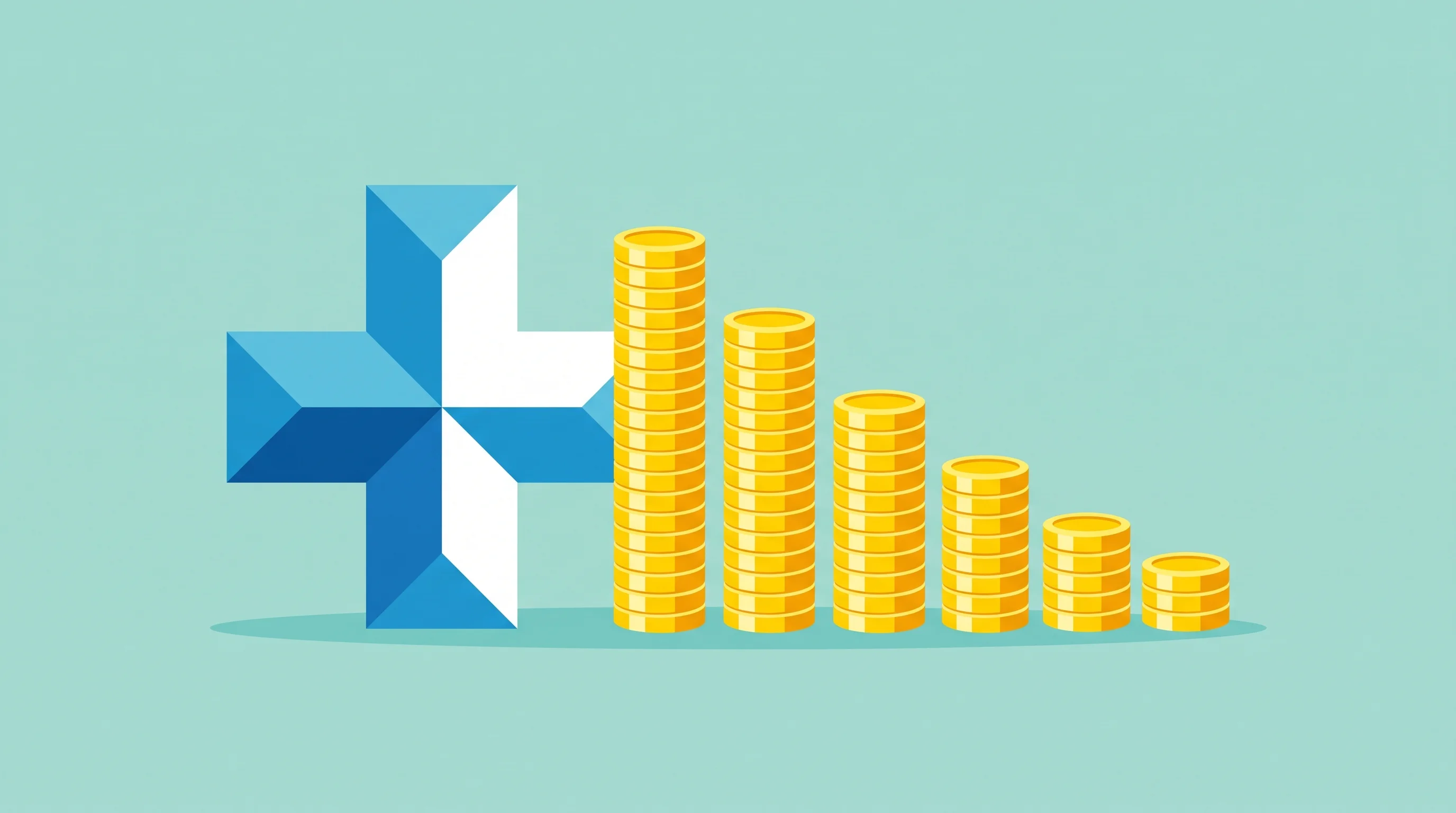 Digital illustration for article section "Content Section 3" in "Insurf launches AI to save employers $5,000 per employee" - A modern, minimalist flat illustration conceptualizing significant financial savings in employee hea...