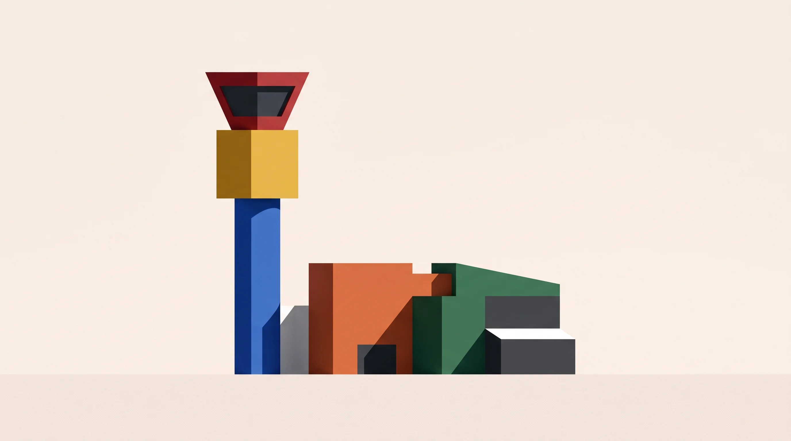 Digital illustration for article section "Content Section 3" in "IMPACT Drones launches autonomous air defense service" - A minimalist and conceptual architectural composition representing diverse infrastructure expansion,...