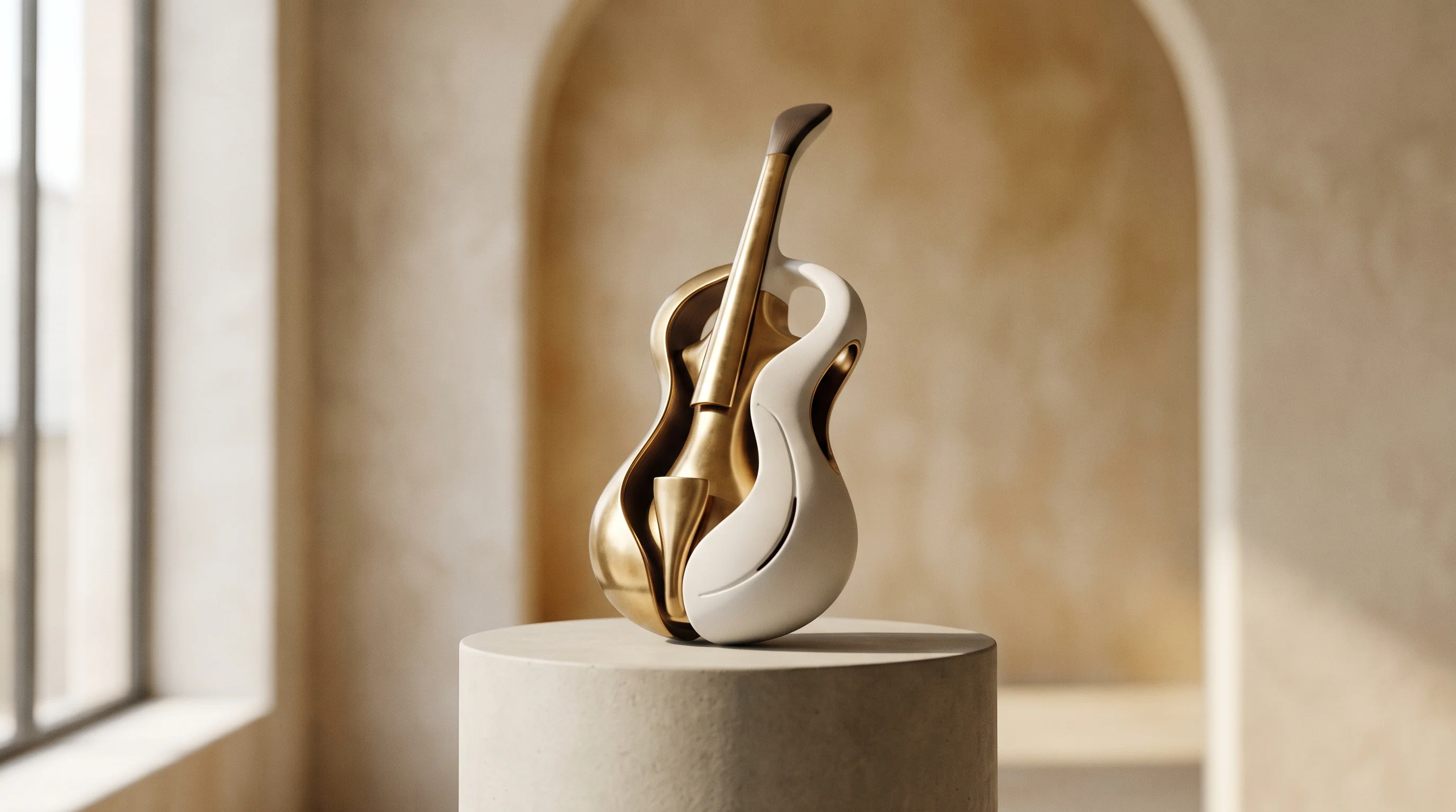 Digital illustration for article section "Content Section 4" in "Touchmark launches AI inference futures with 30% discounts" - A highly conceptual and elegant abstract object representing a novel, exotic instrument of the futur...