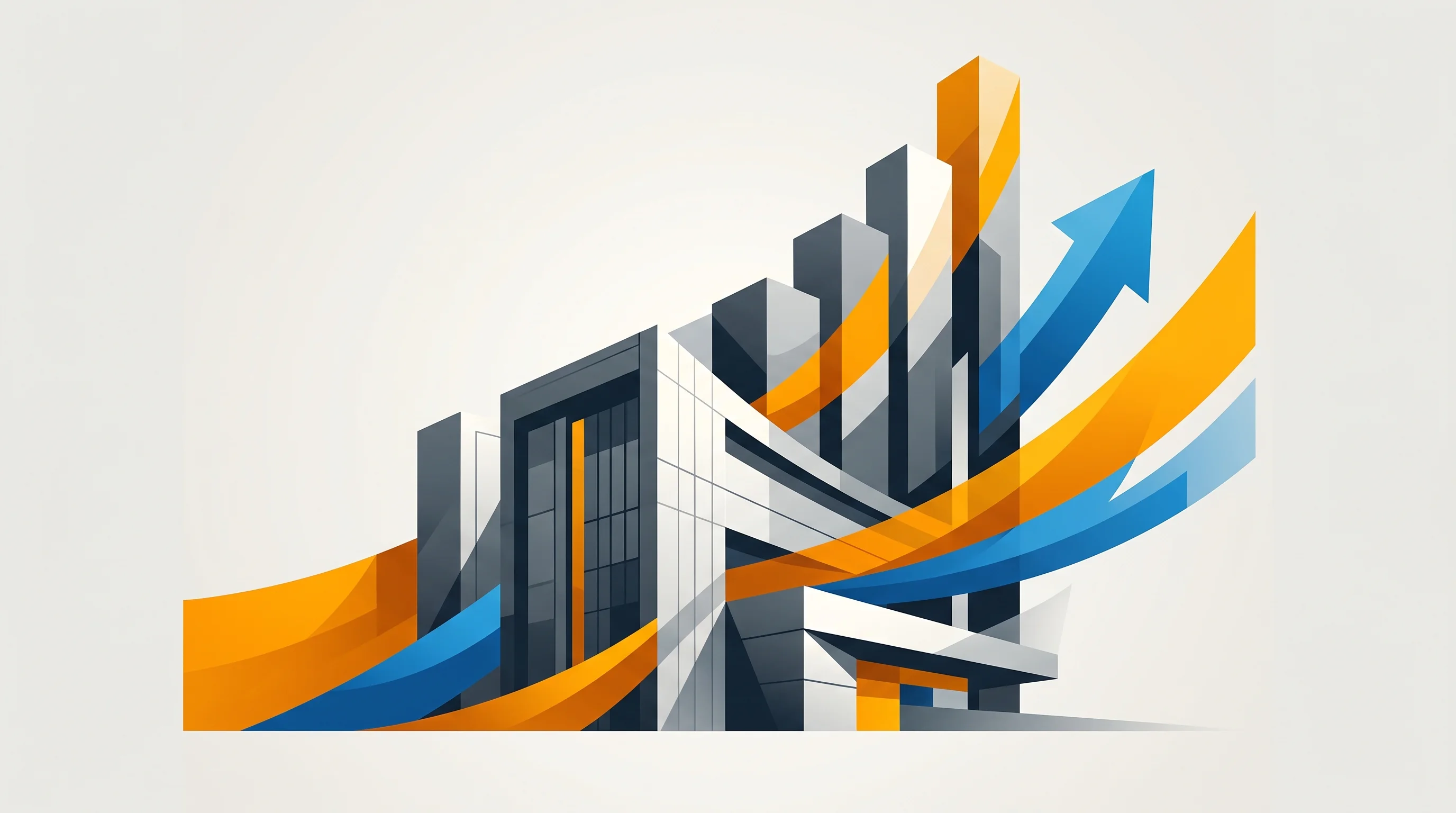 Digital illustration for article section "A Market Moving Fast" in "PRINCEPS launches AI insurance for GPU and compute risks" - A minimalist yet dynamic conceptual visualization of explosive commercial real estate growth in the ...