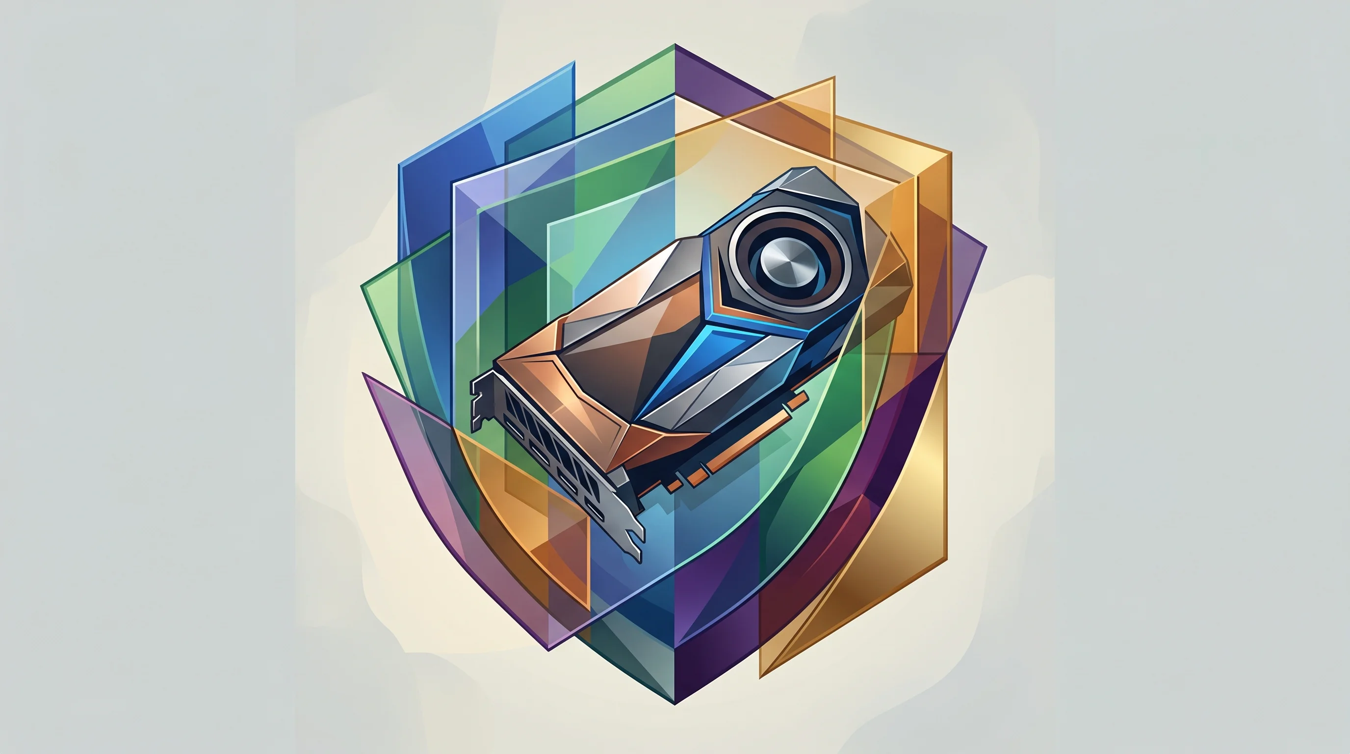 Digital illustration for article section "A Crowded Field" in "PRINCEPS launches AI insurance for GPU and compute risks" - A clean, minimal, and conceptual composition representing a crowded market of compute insurance, fea...