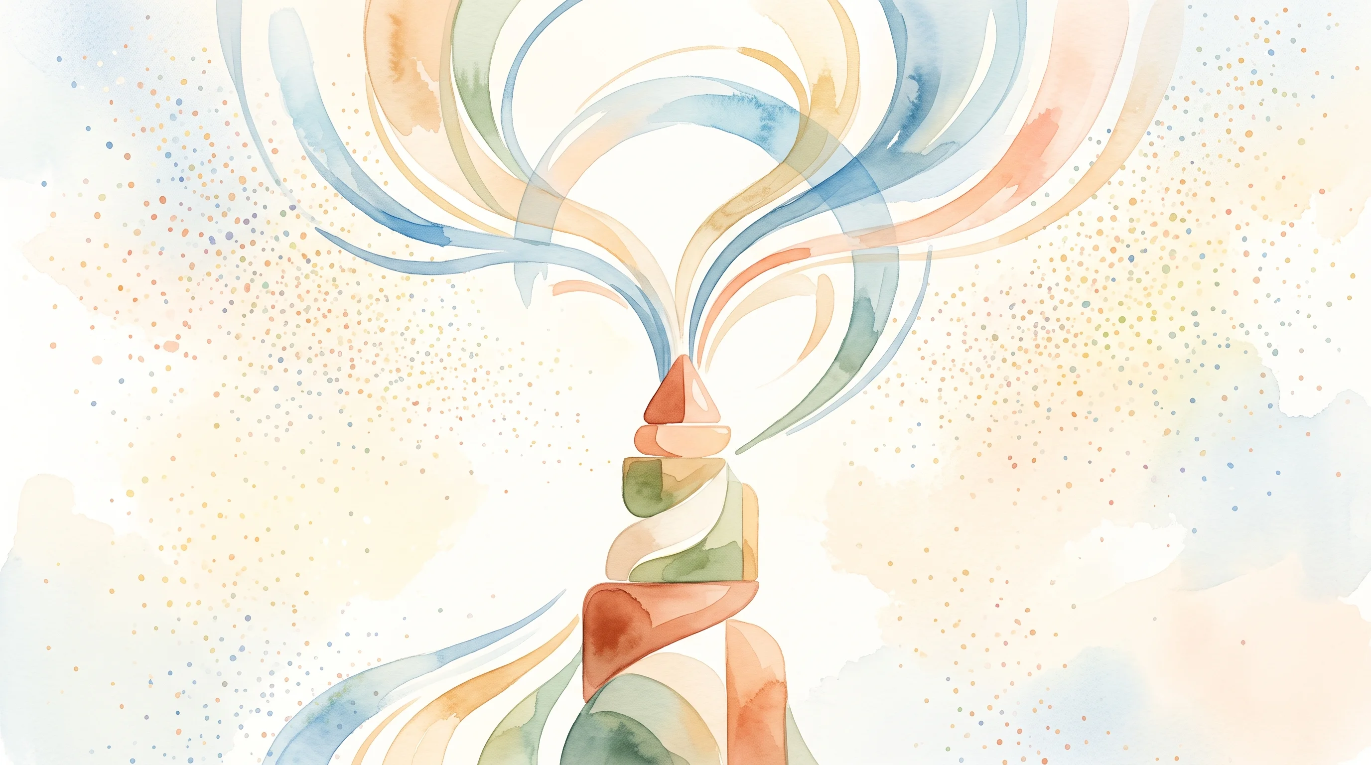 Digital illustration for article section "Competing for the Growth Stack" in "Runable raises $21M for Grow AI sales agent launch" - A clean, minimalist conceptual composition featuring an elegant, abstract geometric tower representi...