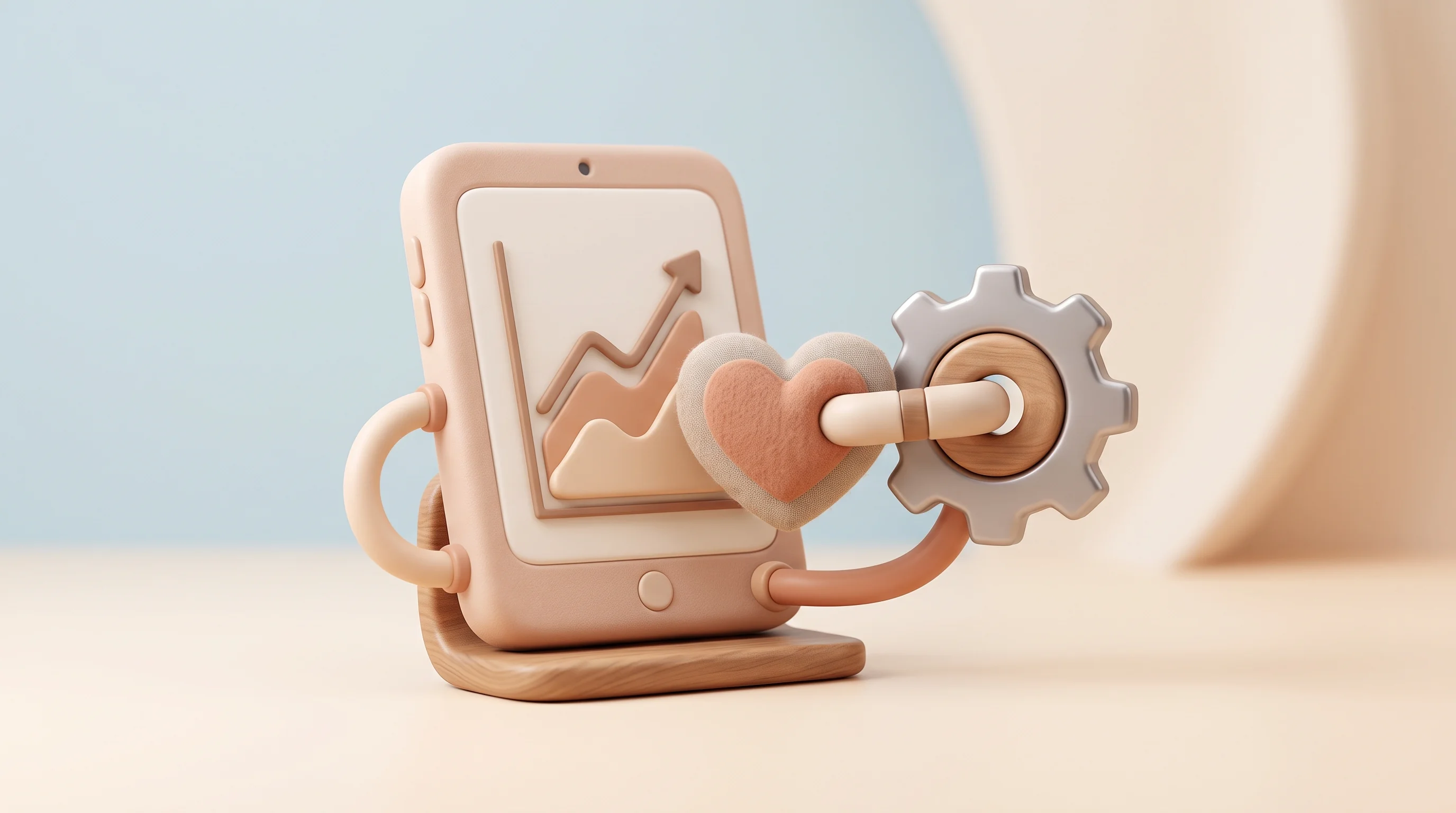 Digital illustration for article section "Content Section 4" in "Sharpi raises $4M to automate B2B orders via WhatsApp" - A stylized, conceptual 3D miniature model representing the empowerment of sales through the harmonio...