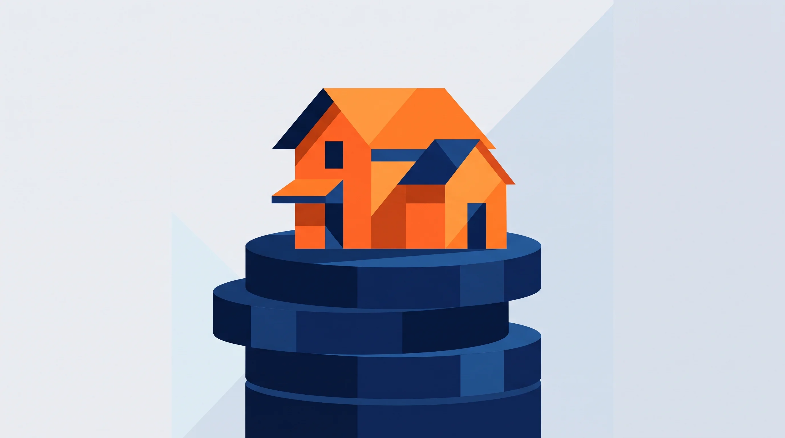 Digital illustration for article section "Content Section 2" in "Finnable raises $56M to scale instant lending in India" - A modern, conceptual representation of a loan-against-property financial product, featuring a sleek,...