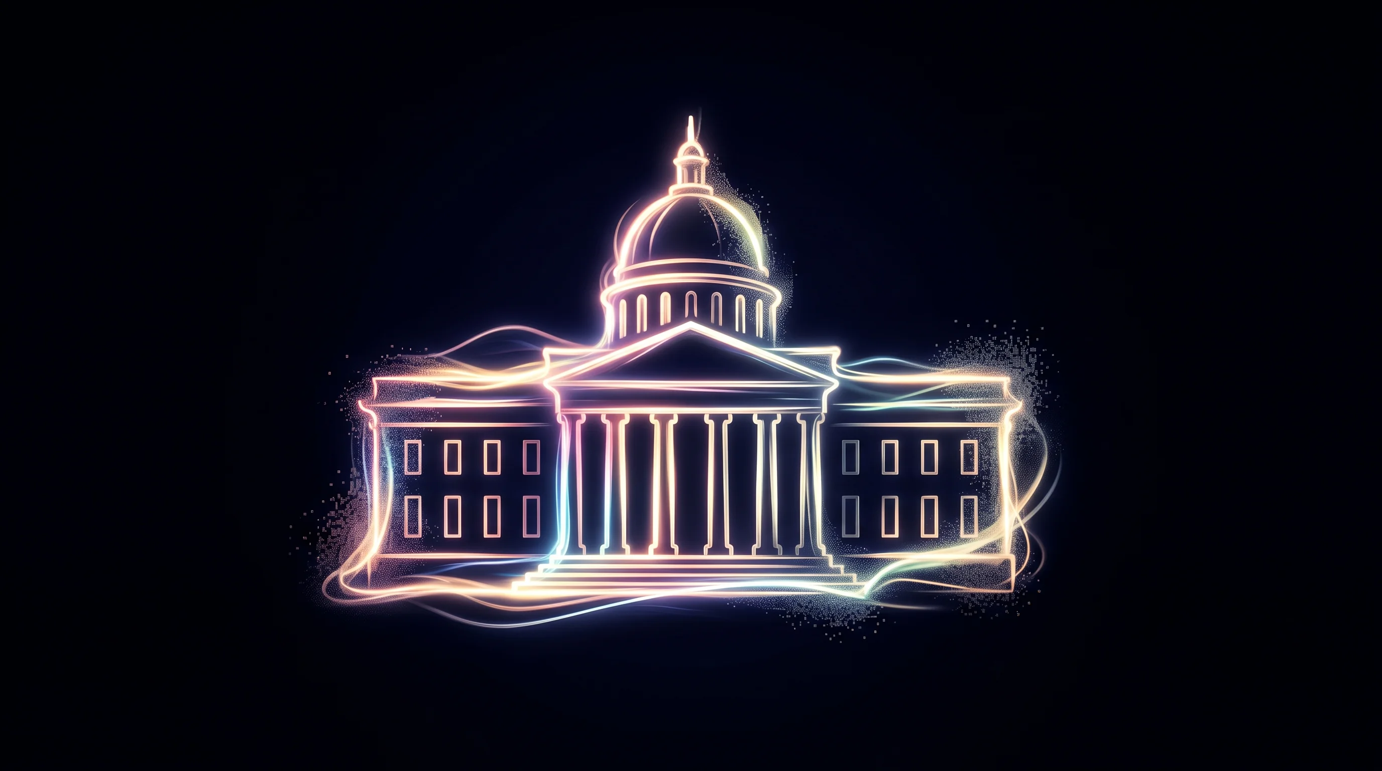 Digital illustration for article section "Content Section 3" in "FSH Technologies raises $20M to modernize government software" - A minimal and conceptual representation of local government and civic enthusiasm, featuring a single...