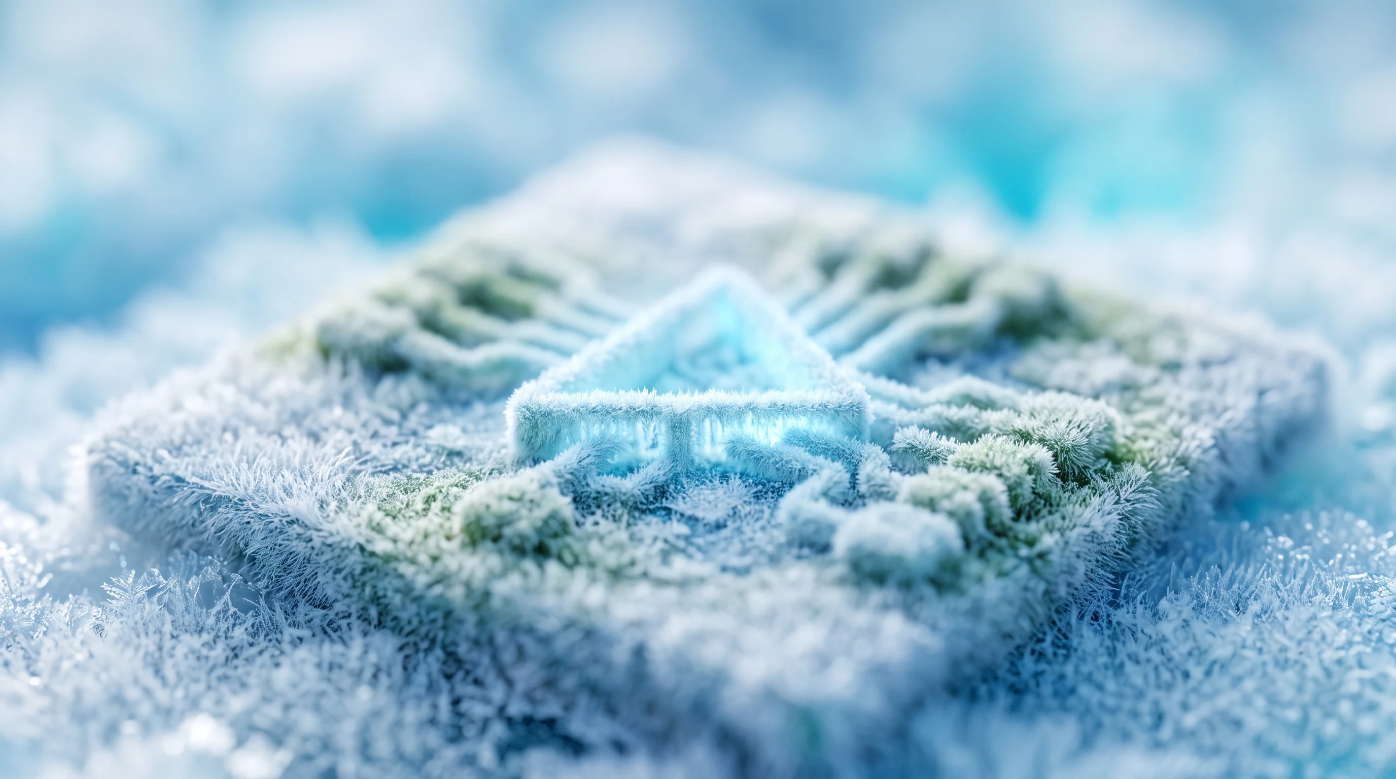 Digital illustration for article section "Content Section 5" in "S-Transistors raises $3M to scale quantum computing hardware" - A macro photography shot of a conceptual cryogenic integrated circuit representing a 16-nanometer Fi...