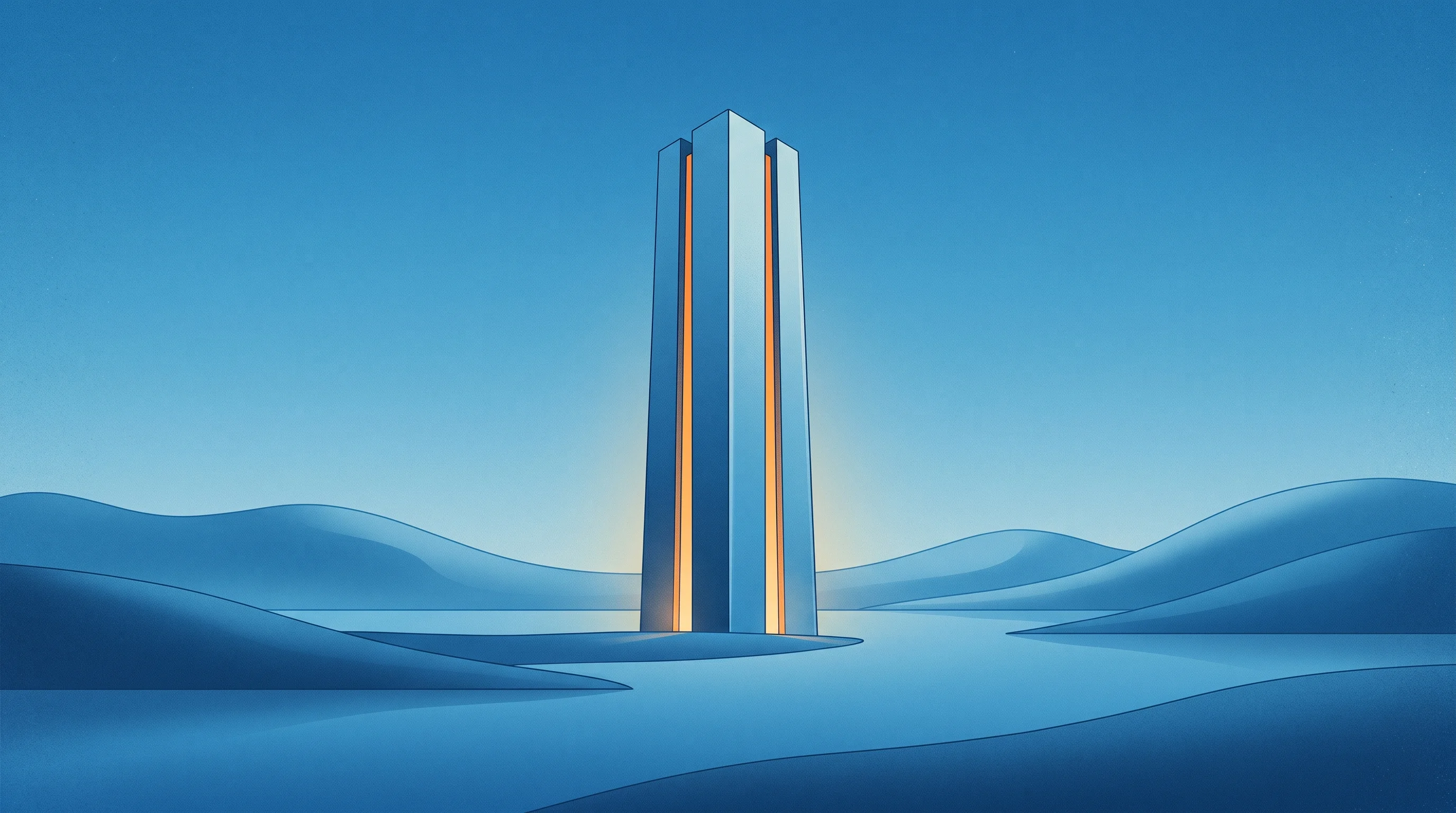 Digital illustration for article section "Content Section 4" in "Aranya raises $11M to turn bare metal GPUs into AI clusters" - A minimalist and highly conceptual representation of an AI factory and vast GPU capacity, featuring ...