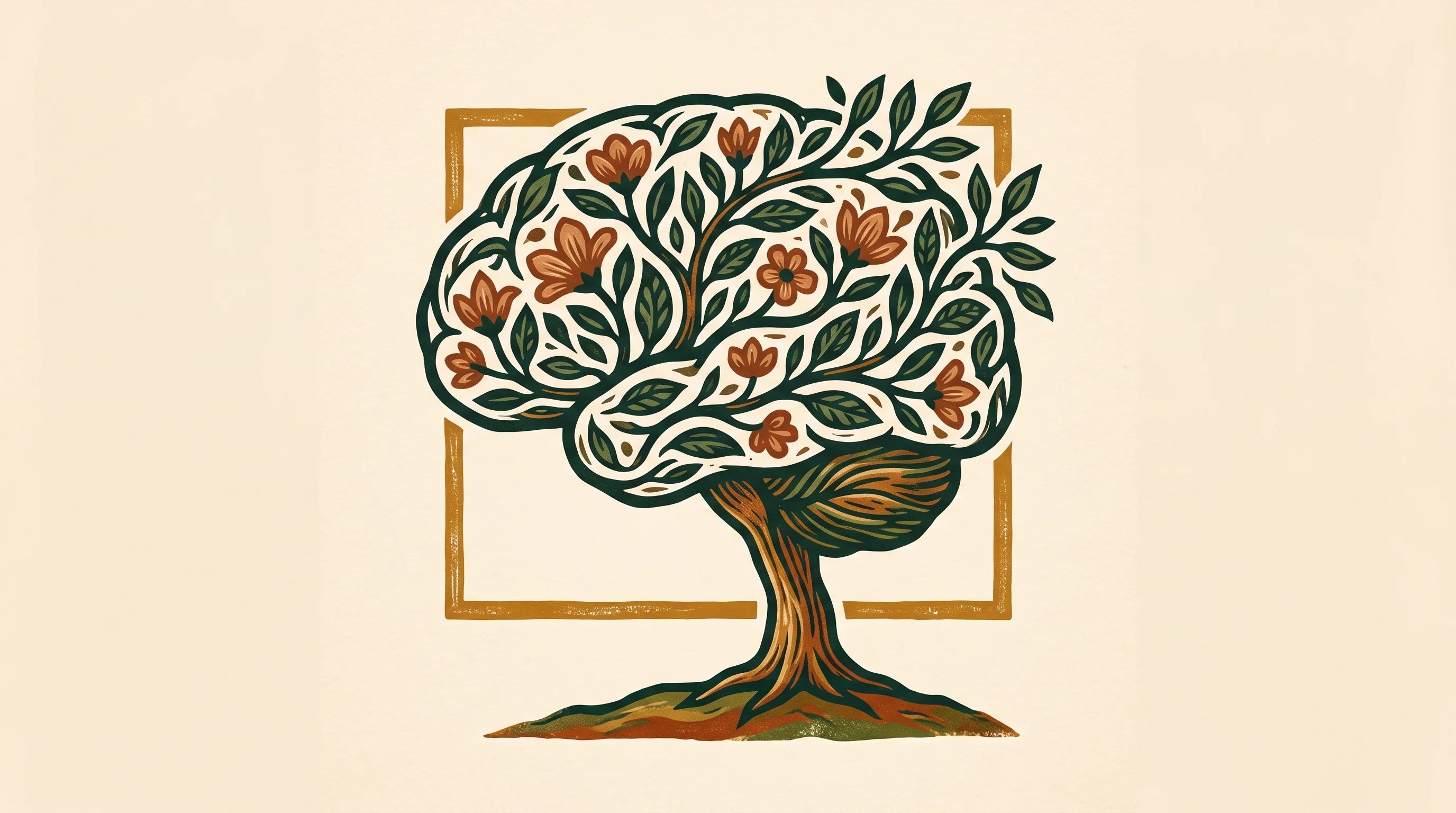 Digital illustration for article section "Content Section 3" in "NewDays raises $16M to deliver AI dementia treatment" - A conceptual and minimalist illustration of a vibrant, flourishing tree subtly shaped like a human b...