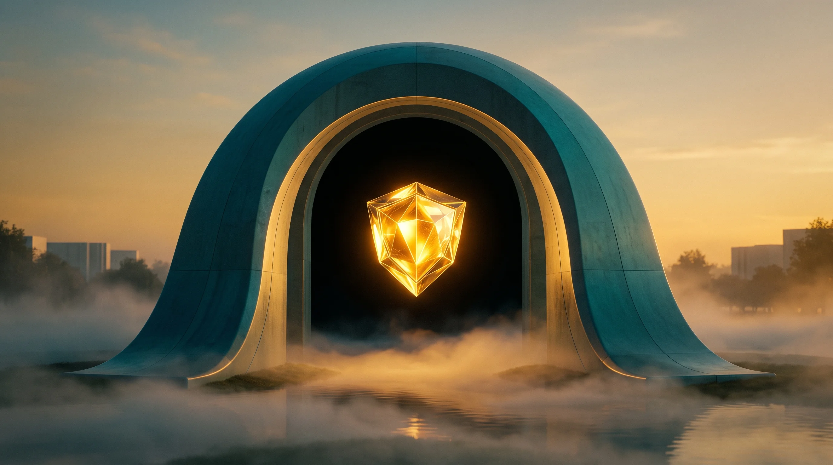 Digital illustration for article section "Content Section 3" in "Lasso raises $30M to secure enterprise AI agents" - A minimalist and modern conceptual image representing federal AI security and public sector partners...