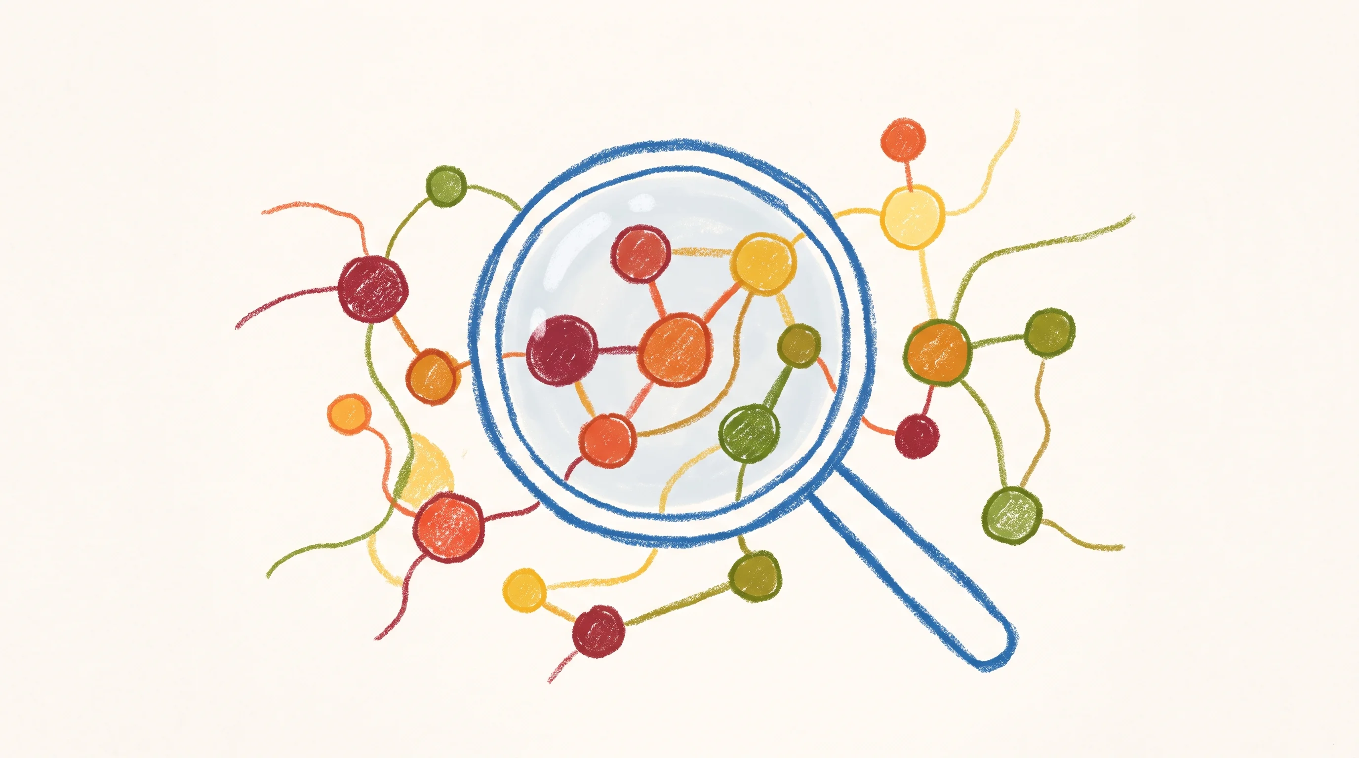 Digital illustration for article section "The Money Goes Toward Mapping Influencers" in "emberos raises $5.5M to shape brand voice in AI answers" - A minimalist, conceptual illustration of a stylized map representing connected communities and influ...