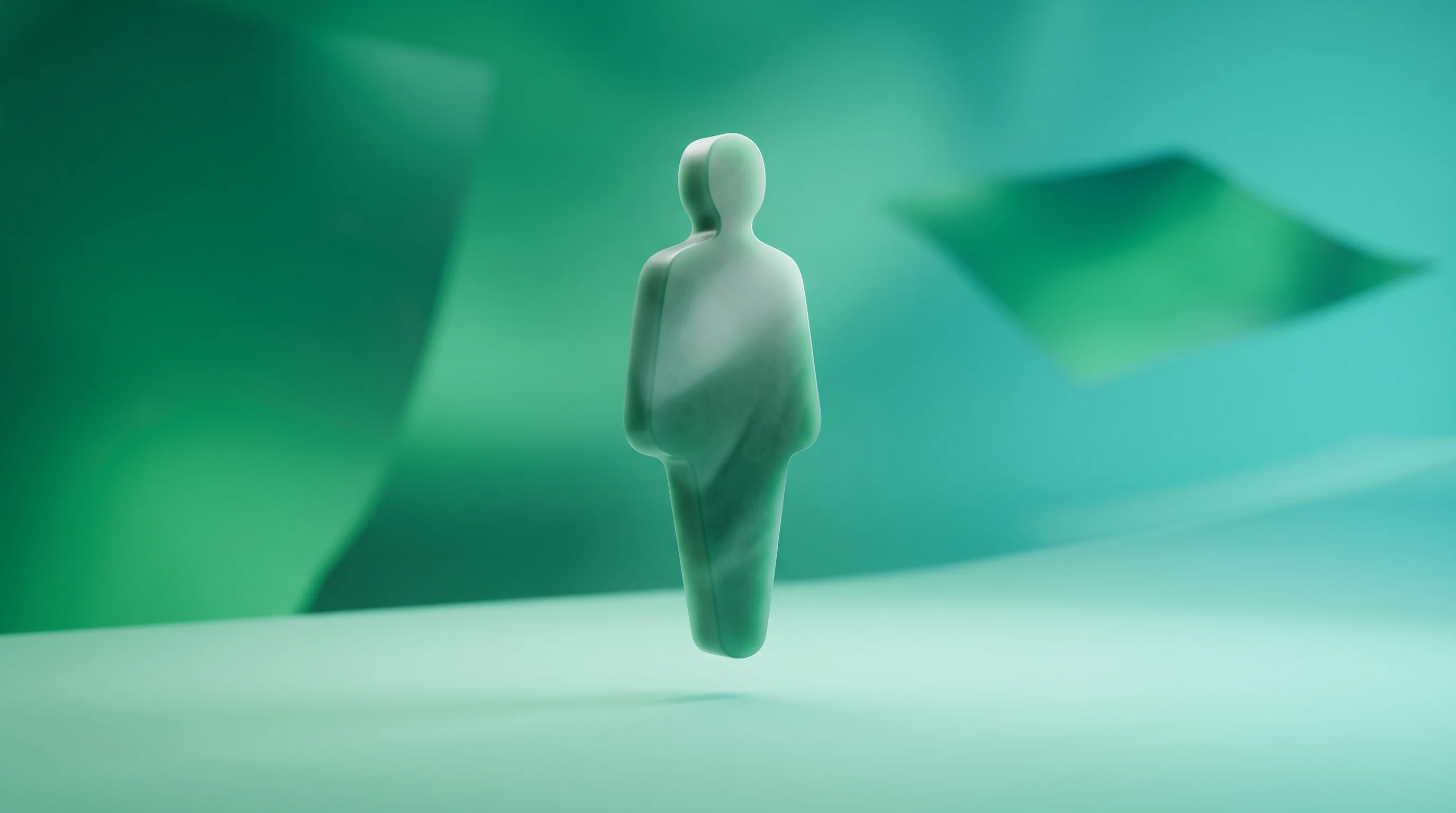 Digital illustration for article section "What Comes Next" in "Huskeys raises $27M to secure AI agents at network edge" - A minimalist and conceptual representation of the future of web identities, featuring a single, smoo...