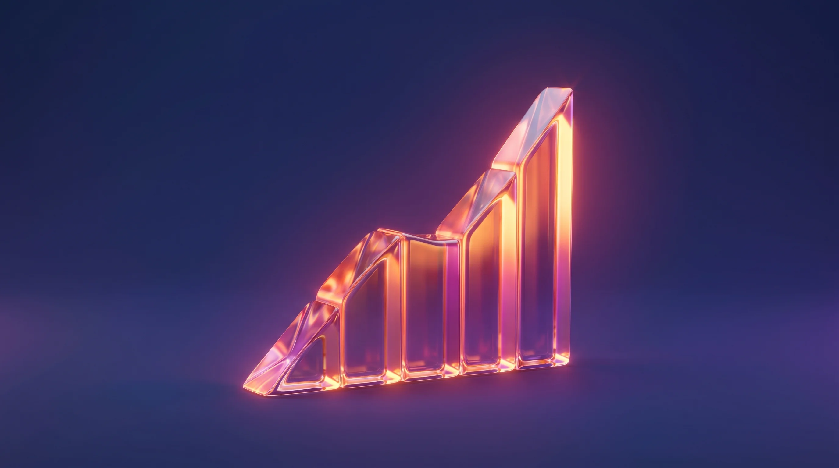 Digital illustration for article section "Content Section 2" in "Conveo raises $50M to scale AI consumer research platform" - A clean, minimalist 3D motion graphics rendering of a sleek, translucent crystal shaped like a soari...