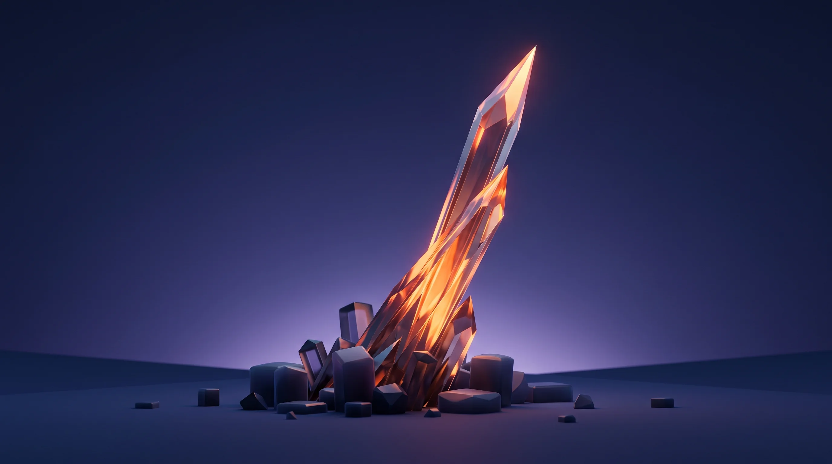Digital illustration for article section "Content Section 4" in "Conveo raises $50M to scale AI consumer research platform" - A sleek, upward-sweeping abstract crystalline structure representing financial momentum and growth, ...