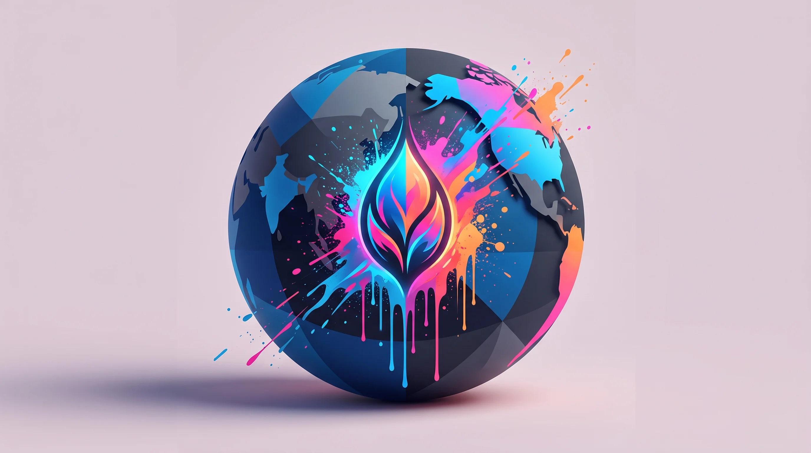 Digital illustration for article section "Content Section 3" in "Creedom raises ₹4.1cr for AI creator analytics platform" - A sleek, minimalist abstract geometric globe serves as the single strong focal element, representing...