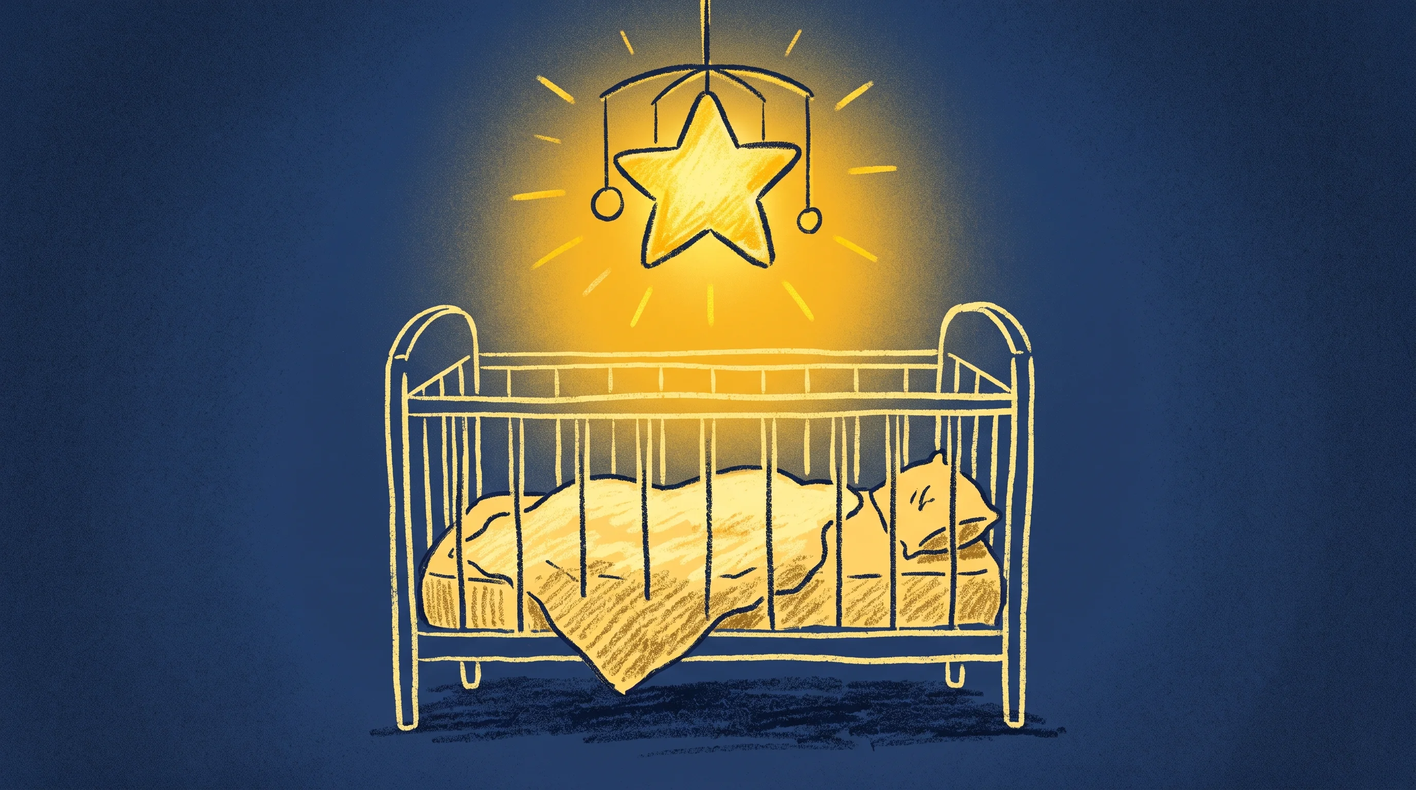 Digital illustration for article section "Content Section 2" in "Cradlewise raises $12M to scale AI-powered infant sleep tech" - A clean and minimalist conceptual illustration of a cozy baby crib bathed in the warm, comforting gl...