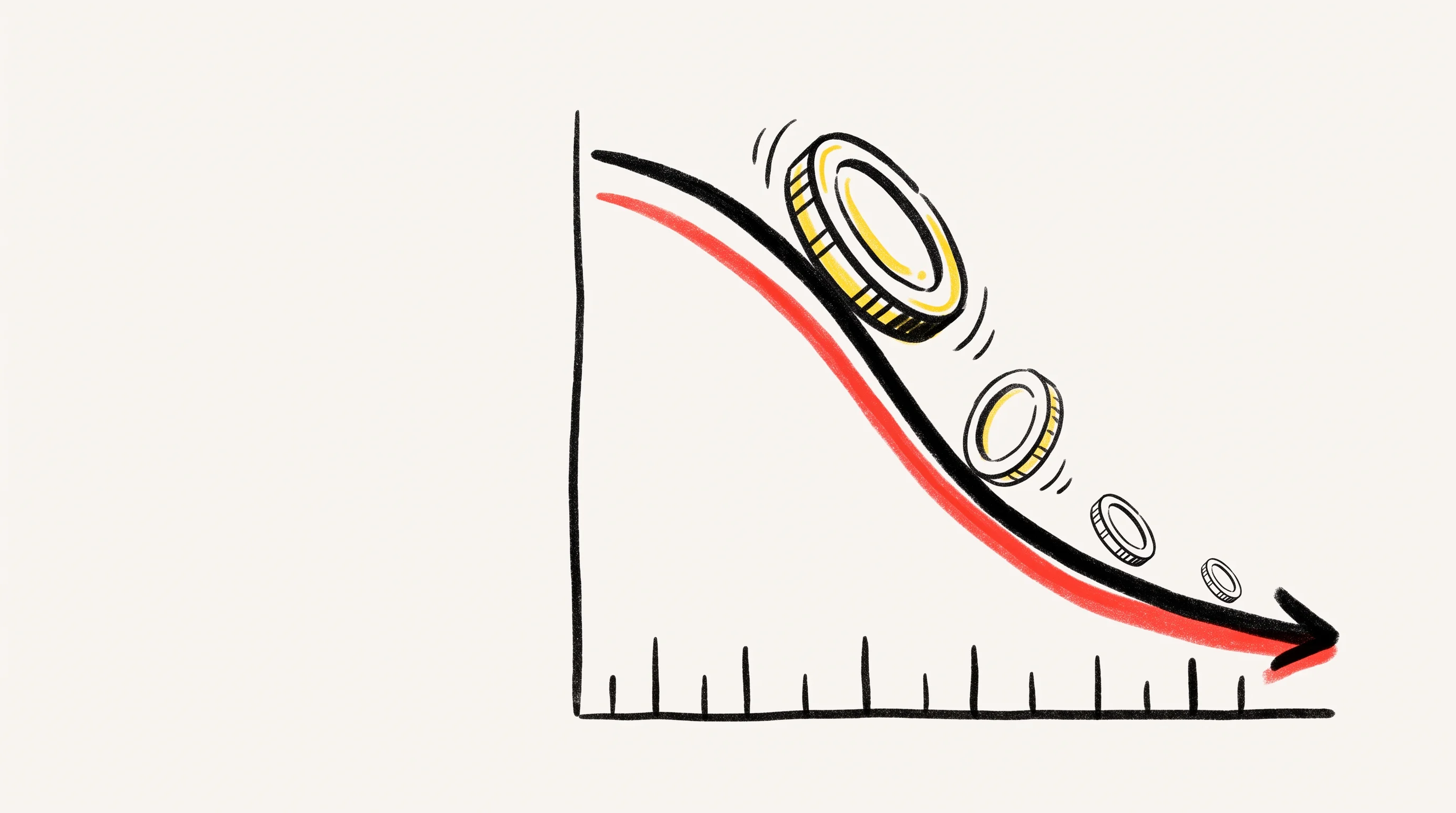 Digital illustration for article section "The Economics of Efficiency" in "Rekursiv.ai achieves 10,000x cost cut in AI research" - A conceptual, minimalist illustration representing the economics of efficiency and dramatic cost red...