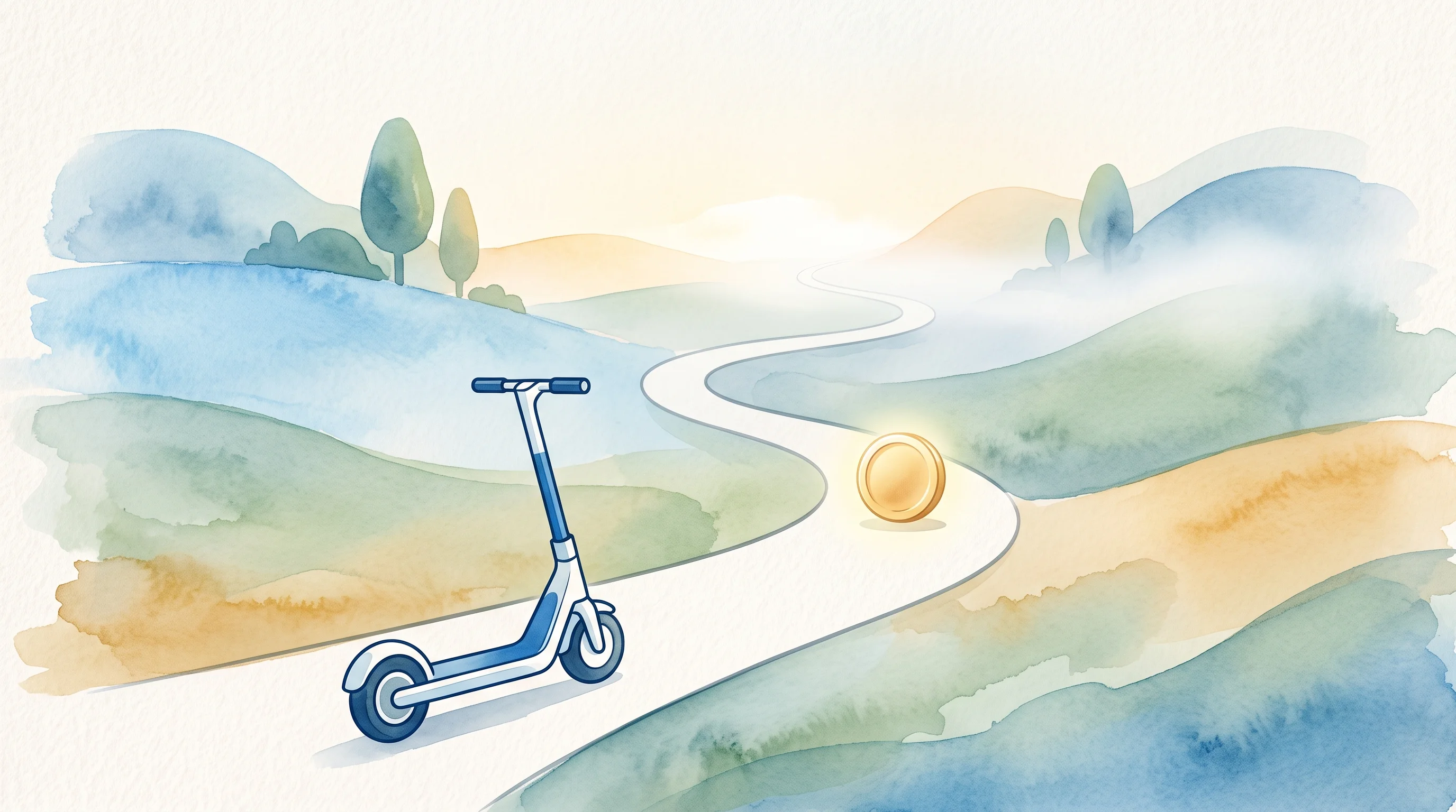 Digital illustration for article section "Content Section 4" in "ARC Ride raises $33.3M to electrify African mass transit" - A clean, minimal, and conceptual composition featuring a sleek, abstract electric scooter positioned...