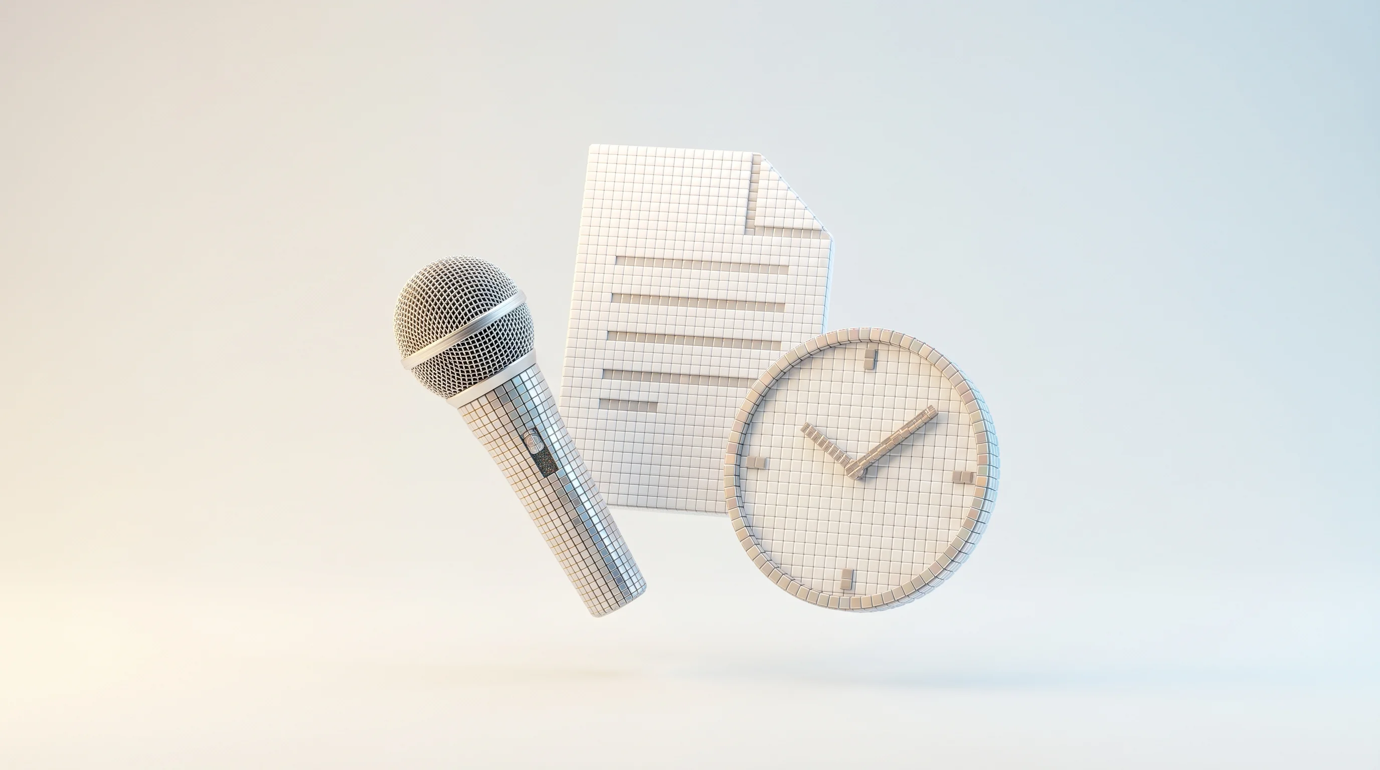 Digital illustration for article section "Content Section 2" in "dappOS launches xBubble to simplify AI with natural language" - A clean, minimalist conceptual image featuring a sleek, abstract arrangement of floating objects—a m...
