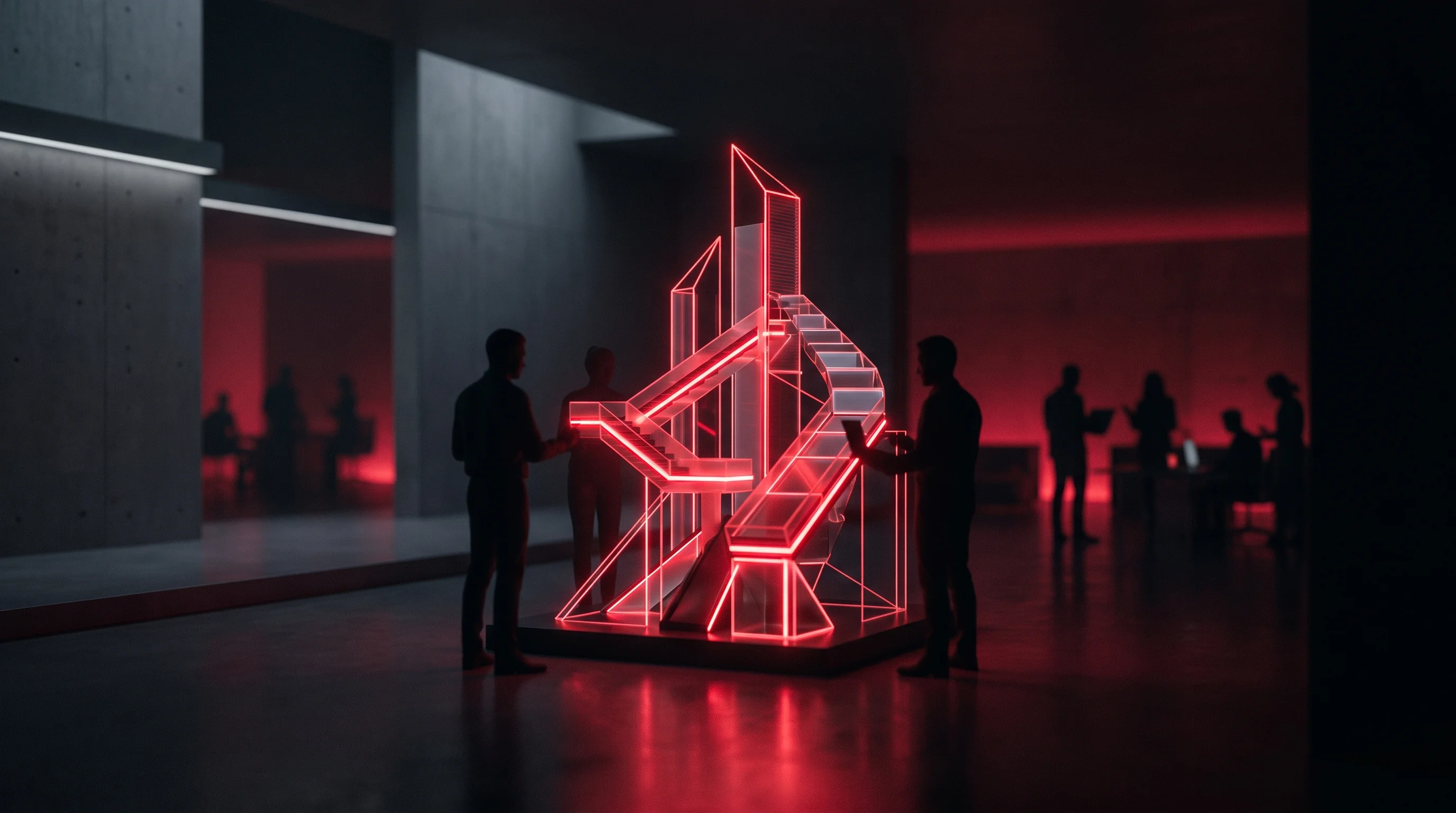 Digital illustration for article section "Content Section 3" in "Cymphony raises $25M to govern AI agents in enterprise" - A clean, minimalist conceptual representation of company expansion and accelerated product developme...