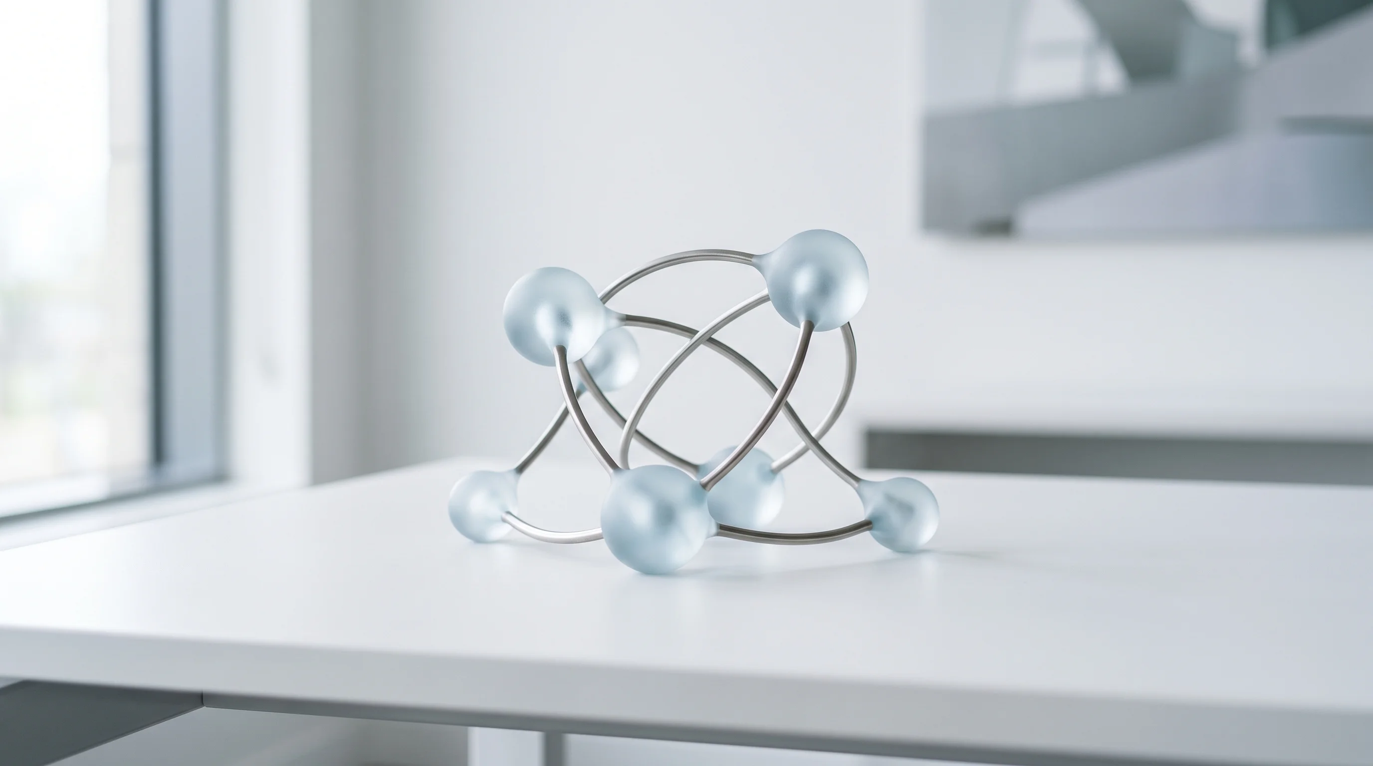 Digital illustration for article section "Content Section 5" in "Copperhead launches AI tool to automate PCB design" - A sleek, minimalist geometric sculpture resting on a pristine white desk, symbolizing the foundation...