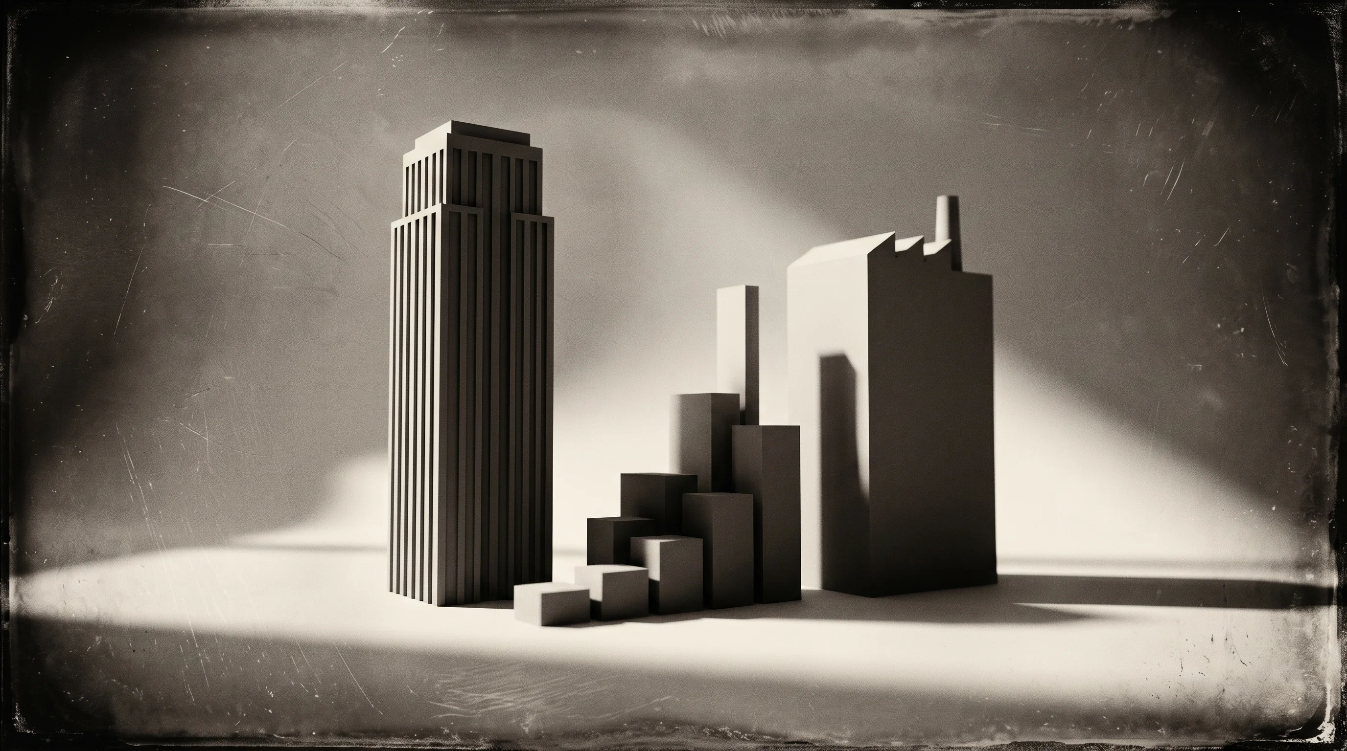 Digital illustration for article section "Content Section 4" in "Harmoni raises $10M to orchestrate factory operations with RFID" - A conceptual and minimalist architectural visualization representing company expansion and dual offi...