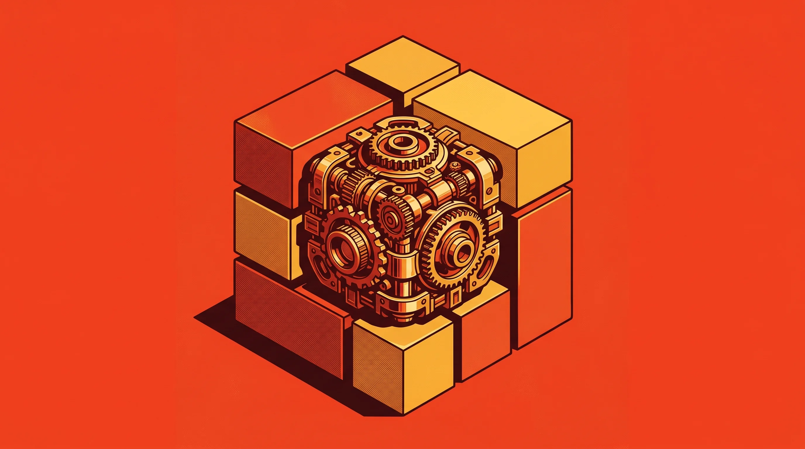 Digital illustration for article section "Content Section 2" in "Rebaba raises $4.6M to scale second-life battery storage" - A conceptual, minimal illustration showing a highly detailed, intricate central metallic core seamle...